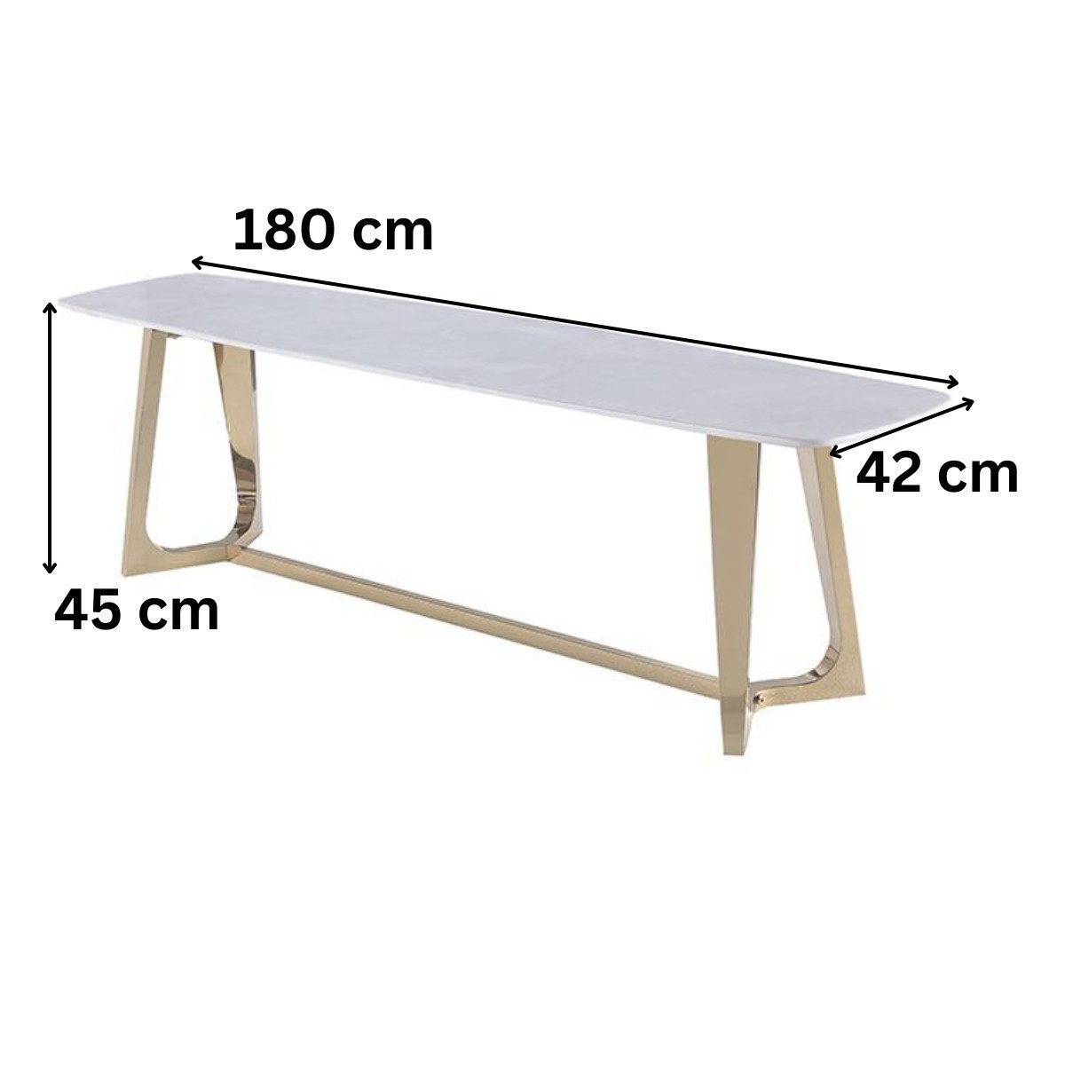 alesvelt TV-Bank Bari modern rechteckig Tischplatte aus Marmoroptik 180 cm