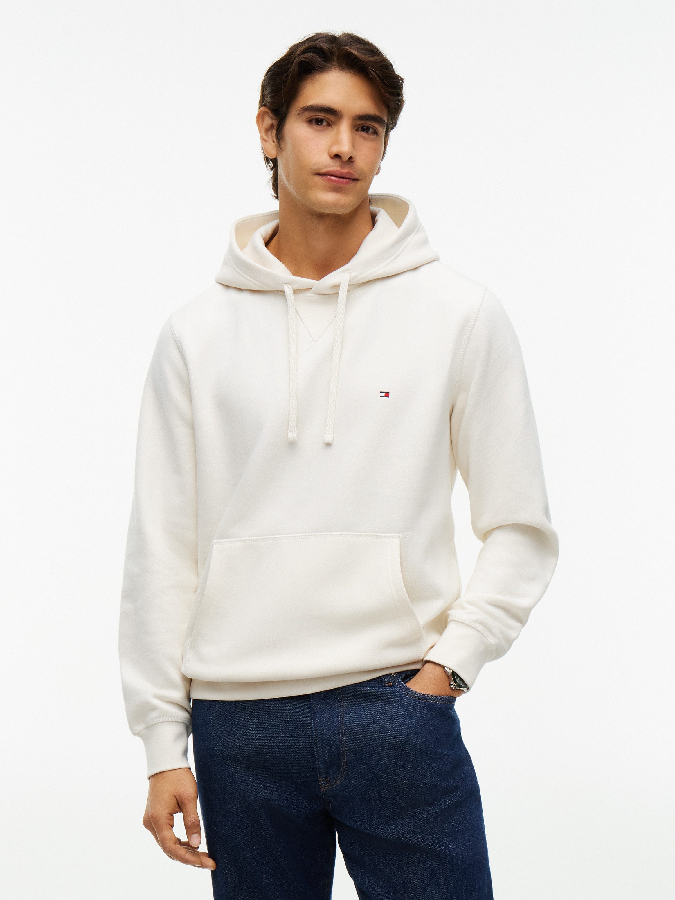 Tommy Hilfiger Hoodie ESS SEASONAL FLEECE HOODY mit Kapuze und Kängurutasche unifarben, casual, regular fit, Baumwollmix, Kapuze