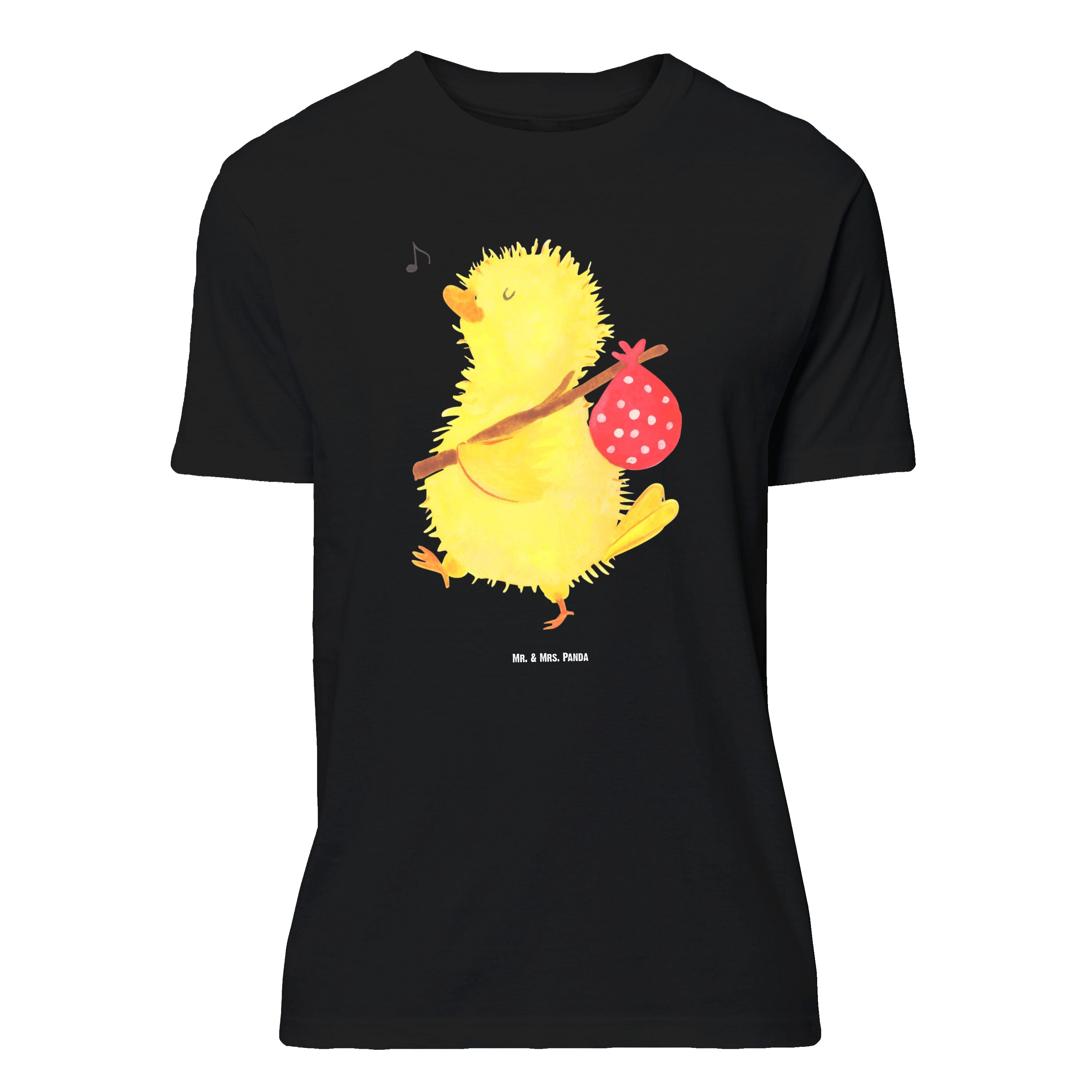 Mr. & Mrs. Panda T-Shirt Küken Wander, Größe XL T-Shirt, Schwarz, Ei, T-Shirt, Ostern, Shirt, (Packung) Geschenk Ostereier Tshirt