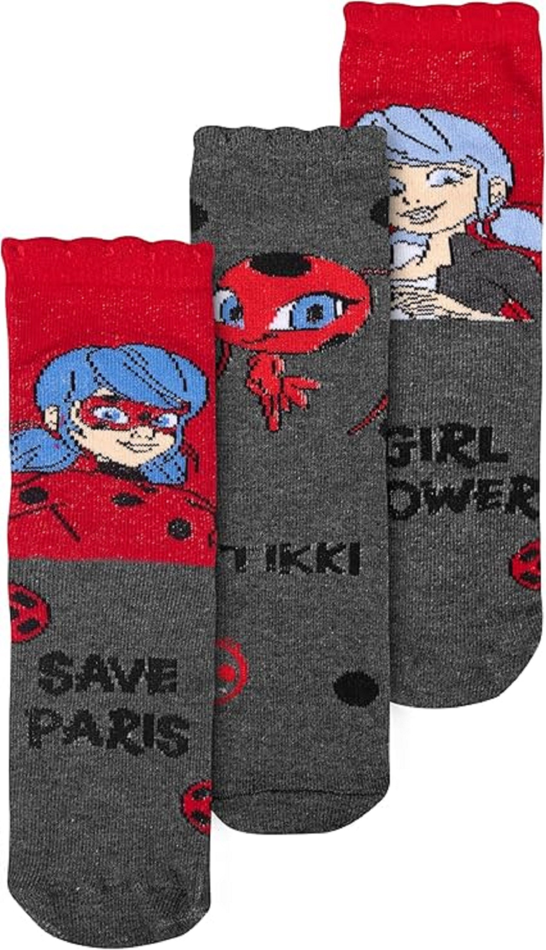 Miraculous - Ladybug Socken Miraculous Ladybug Socken Mädchen Sneaker Kindersocken 3er Pack (3-Paar)