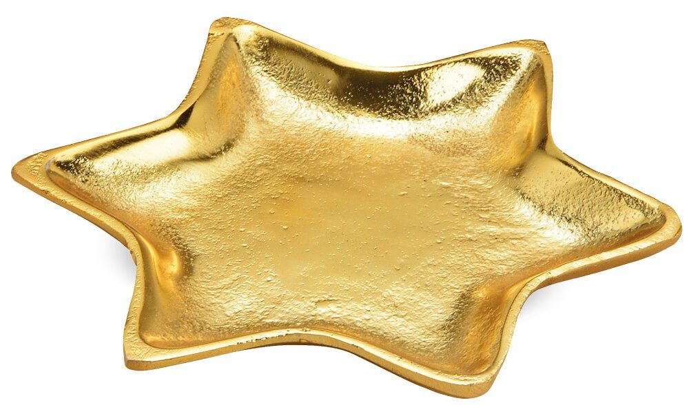 matches21 HOME & HOBBY Metall, 16 cm, gold Ø sternförmig Dekoteller Vorratsdose (1-tlg) Weihnachten Teller Stern