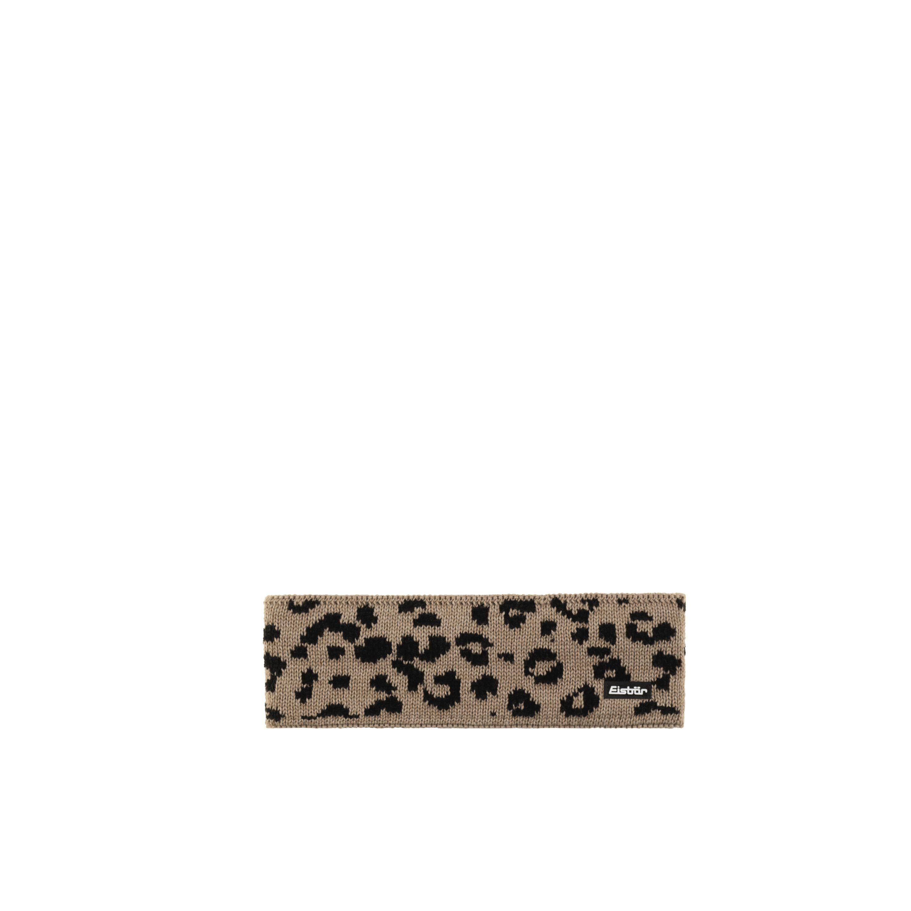 Stirnband Leora Leo-Muster mit beigemele-schwarz Eisbär