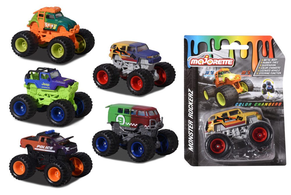 Spielzeug-Monstertruck Majorette Monster Rockerz Color Changers 6fach sortiert