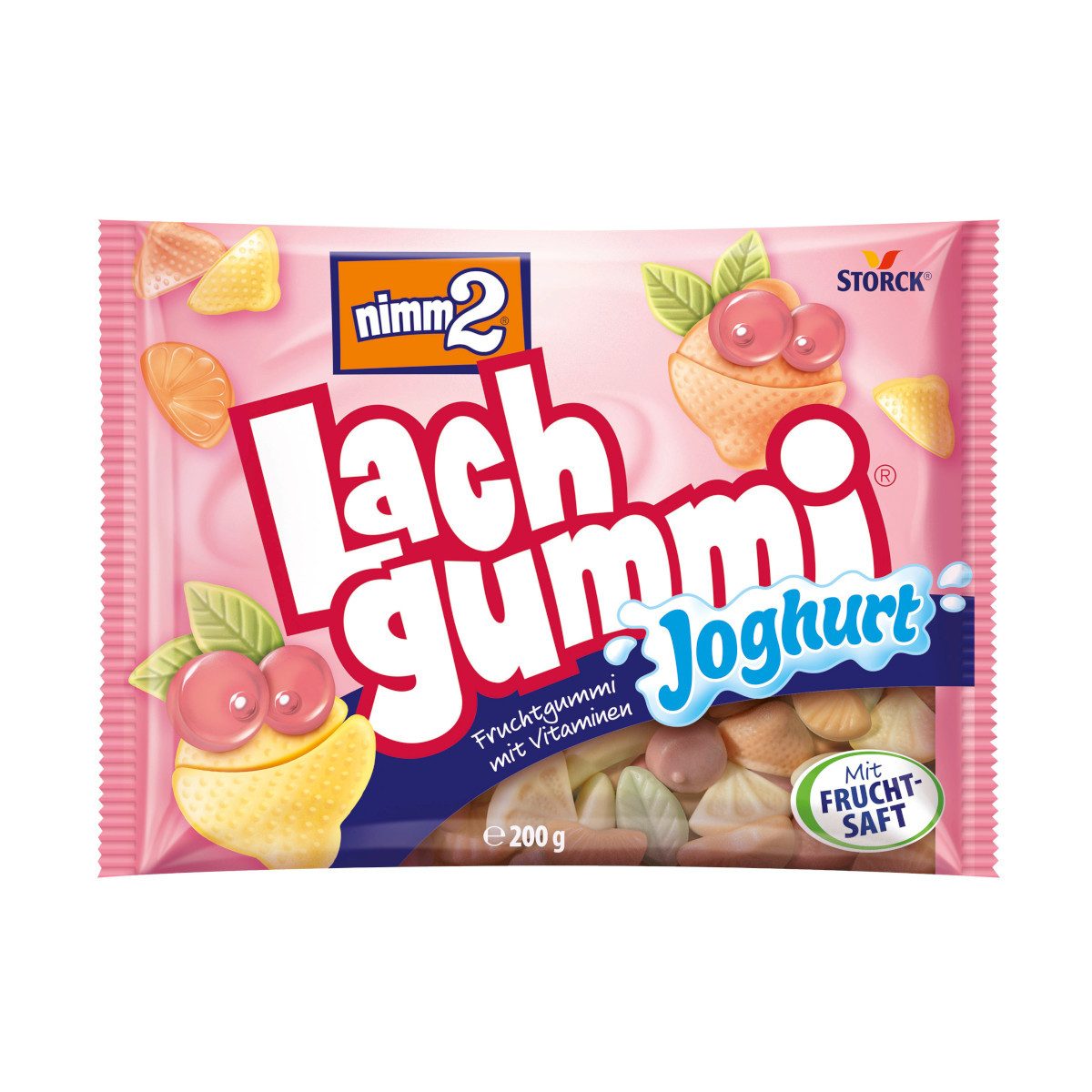 NIMM2 Süßigkeit, Storck nimm2 Lachgummi mit Joghurt Fruchtsaft und Vitaminen 200g