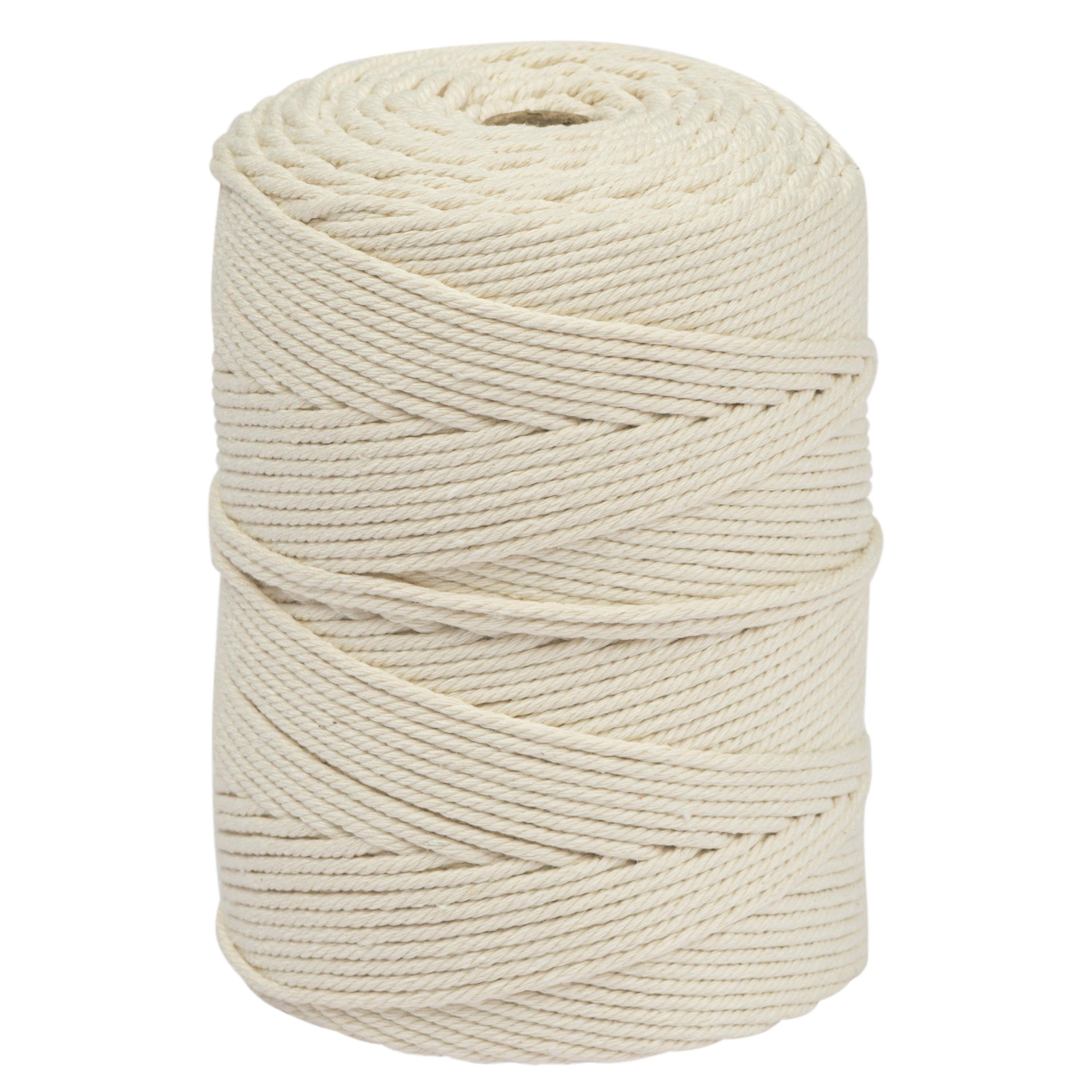 MORRENT Makramee-Garn 3mm x 300m,100% natürliche Baumwolle, superweiches garn Bastelgarn, 300,00 m