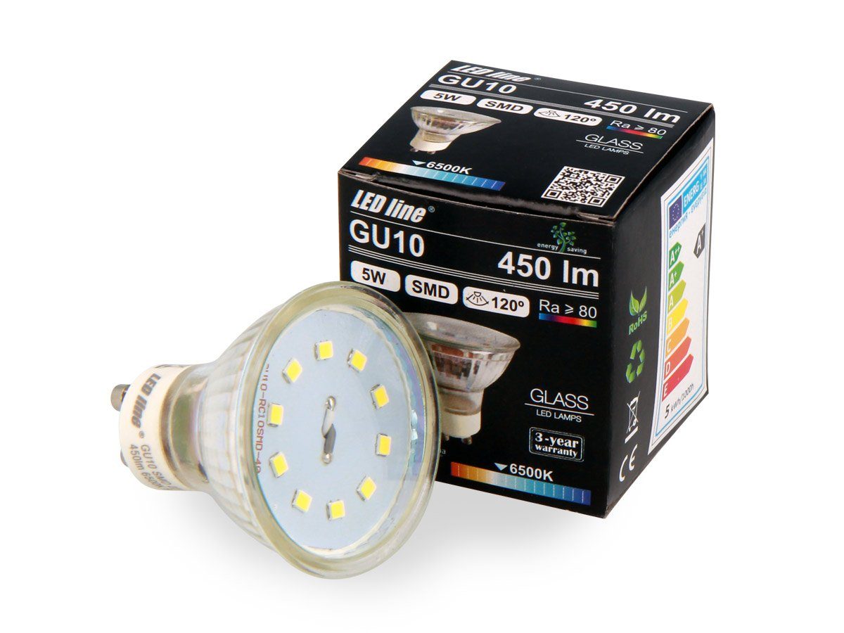 LED-Line LED-Leuchtmittel GU10 5W LED Leuchtmittel Kaltweiß 6500K 450, 1 St. | Leuchtmittel