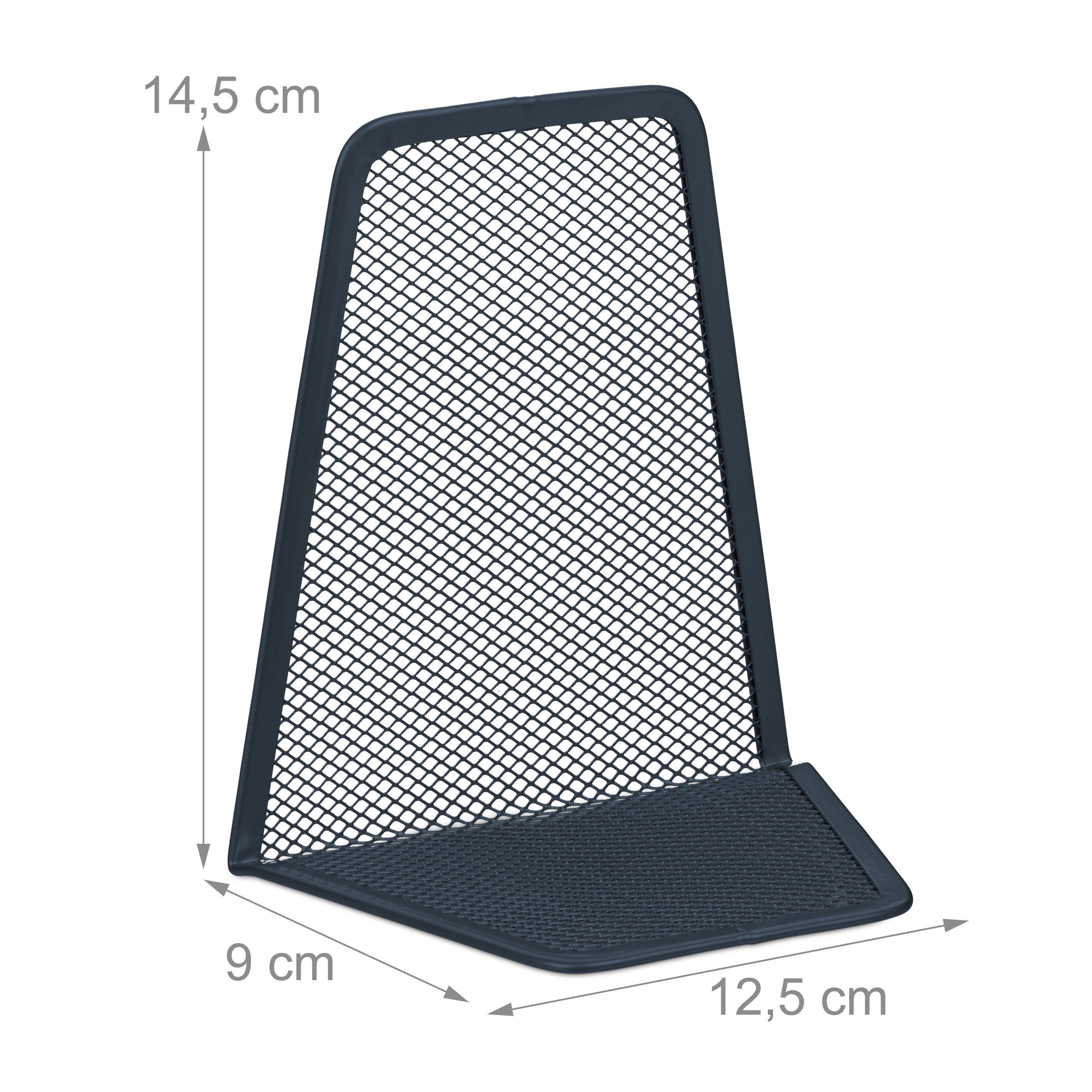 relaxdays Buchstütze Metall Buchstütze im 2er Set