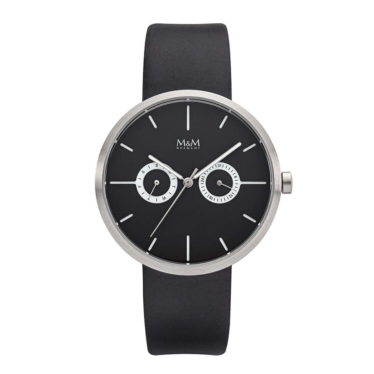 M&M Quarzuhr Armbanduhr Lederarmband Two Eye (1-tlg), Analoguhr rund mit Lederarmband, Designer Uhr, deutsche Manufaktur, inkl. edles Etui mehr