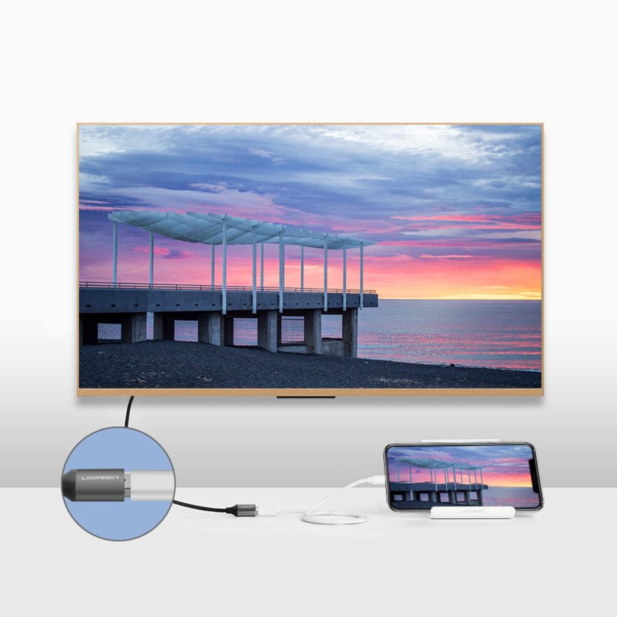 UGREEN CM151 Video-Kabel, USB, HDMI, HDMI, Full HD Smartphone Spiegelung per HDMI