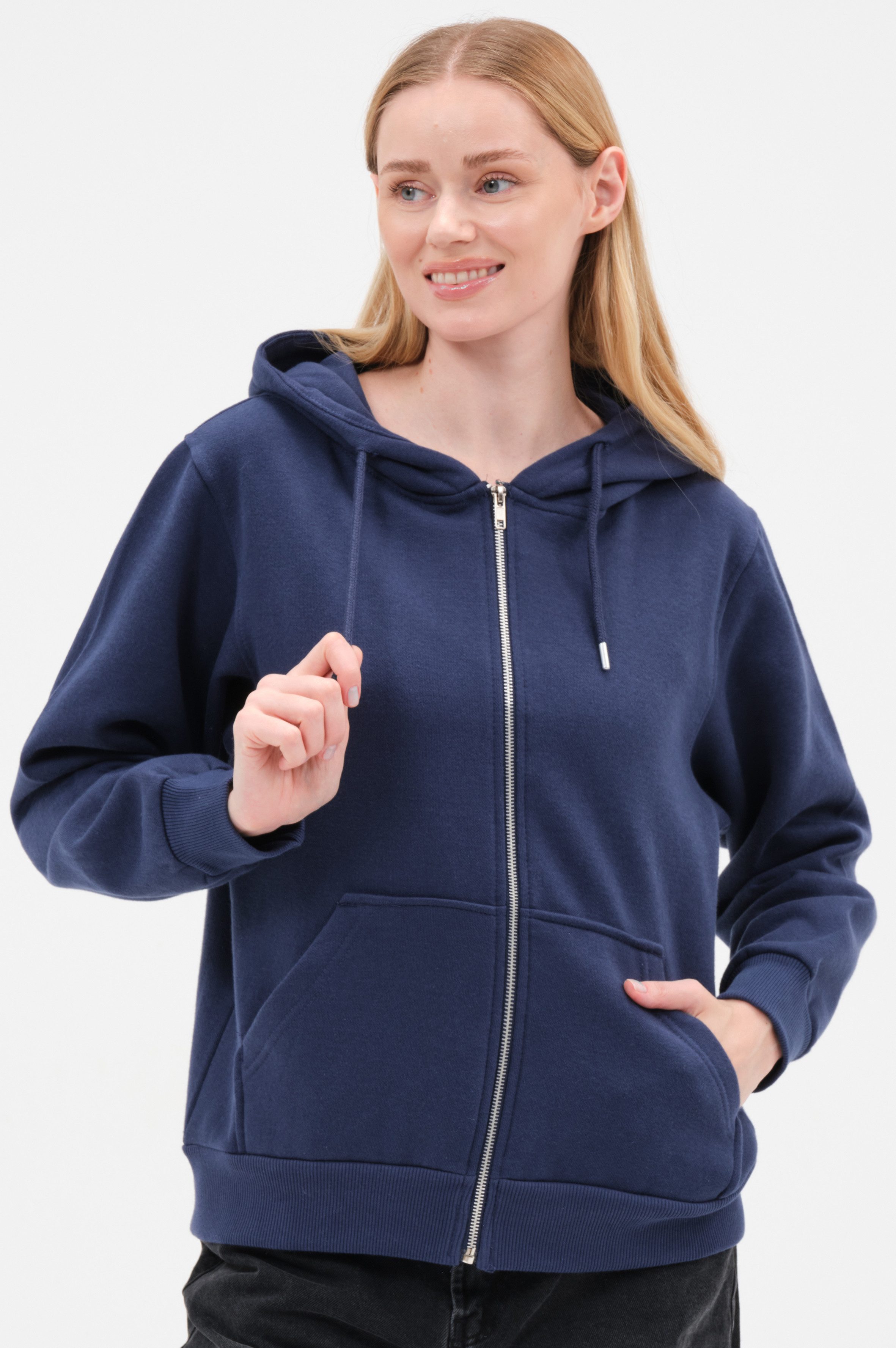 Smith & Solo Kapuzenpullover Damen - Sweatshirt mit Reißverschluss Zipper Hoodie Kapuzensweatjacke