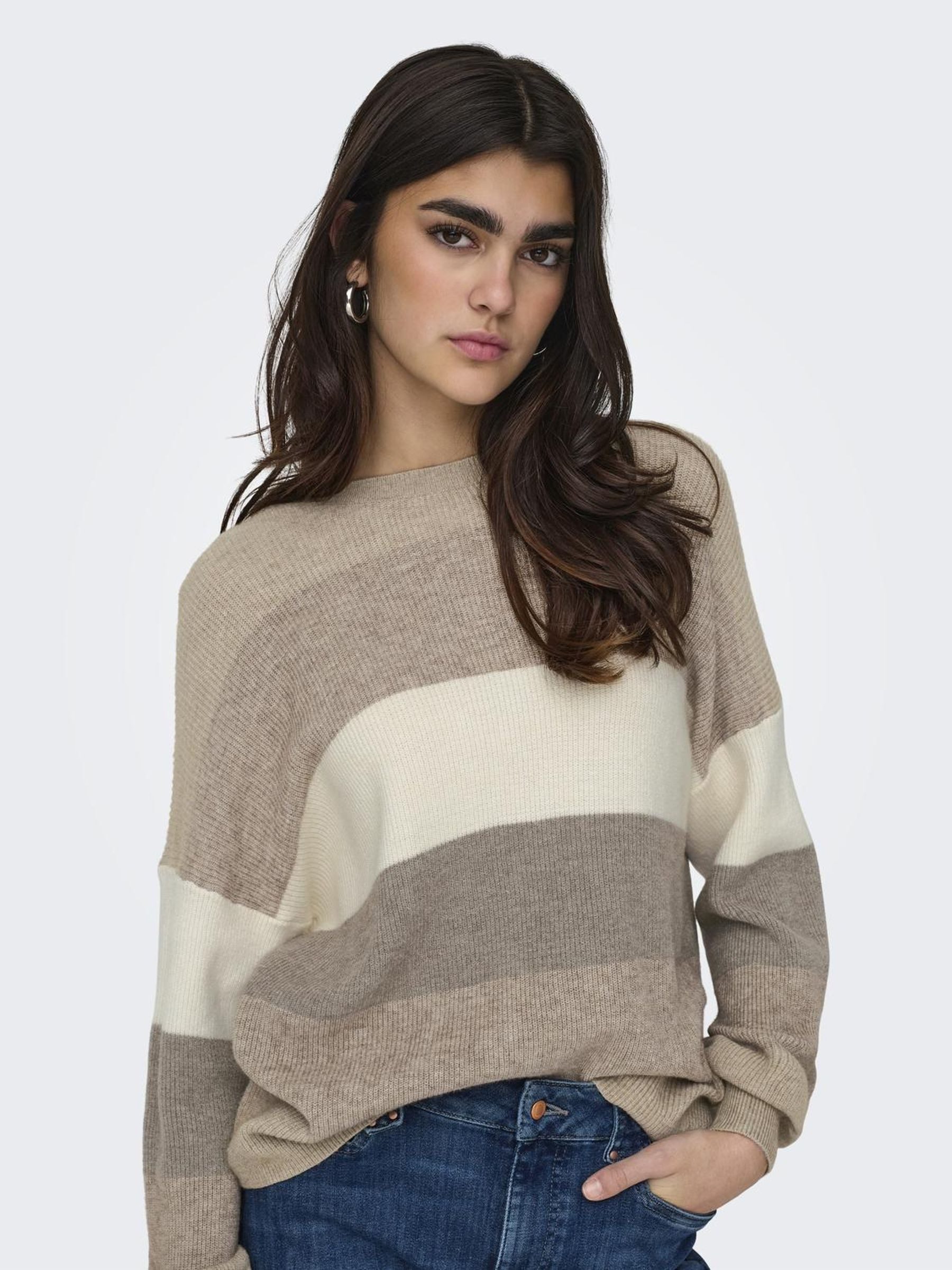 ONLY Strickpullover ONLATIA L/S STRIPE PULLOVER KNT NOOS mit Colorblock Des günstig online kaufen