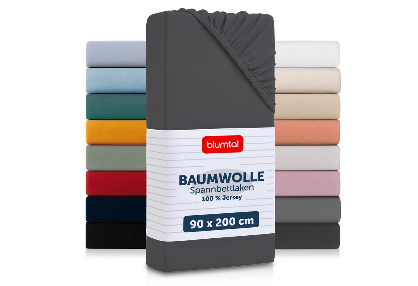 Blumtal Spannbettlaken Blumtal Basics 100% Baumwolle - Jersey, Baumwolle, Gummizug: Rundum, (1 Stück), Jersey Bettlaken - atmungsaktiv, strapazierfähig und faltenfrei