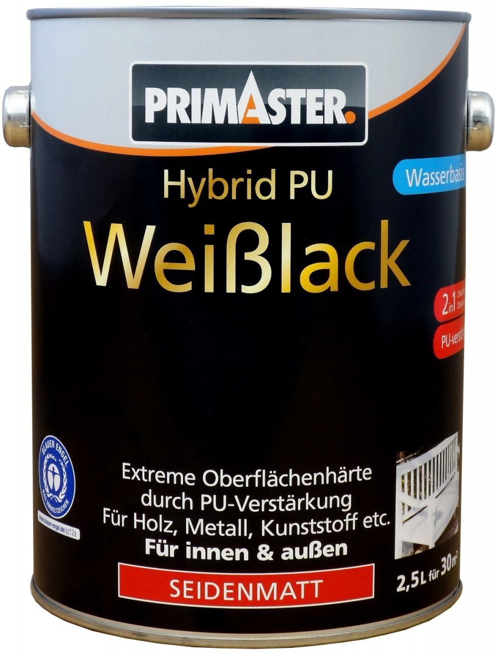 Primaster Weißlack Primaster Hybrid-PU-Weißlack 2,5 L seidenmatt