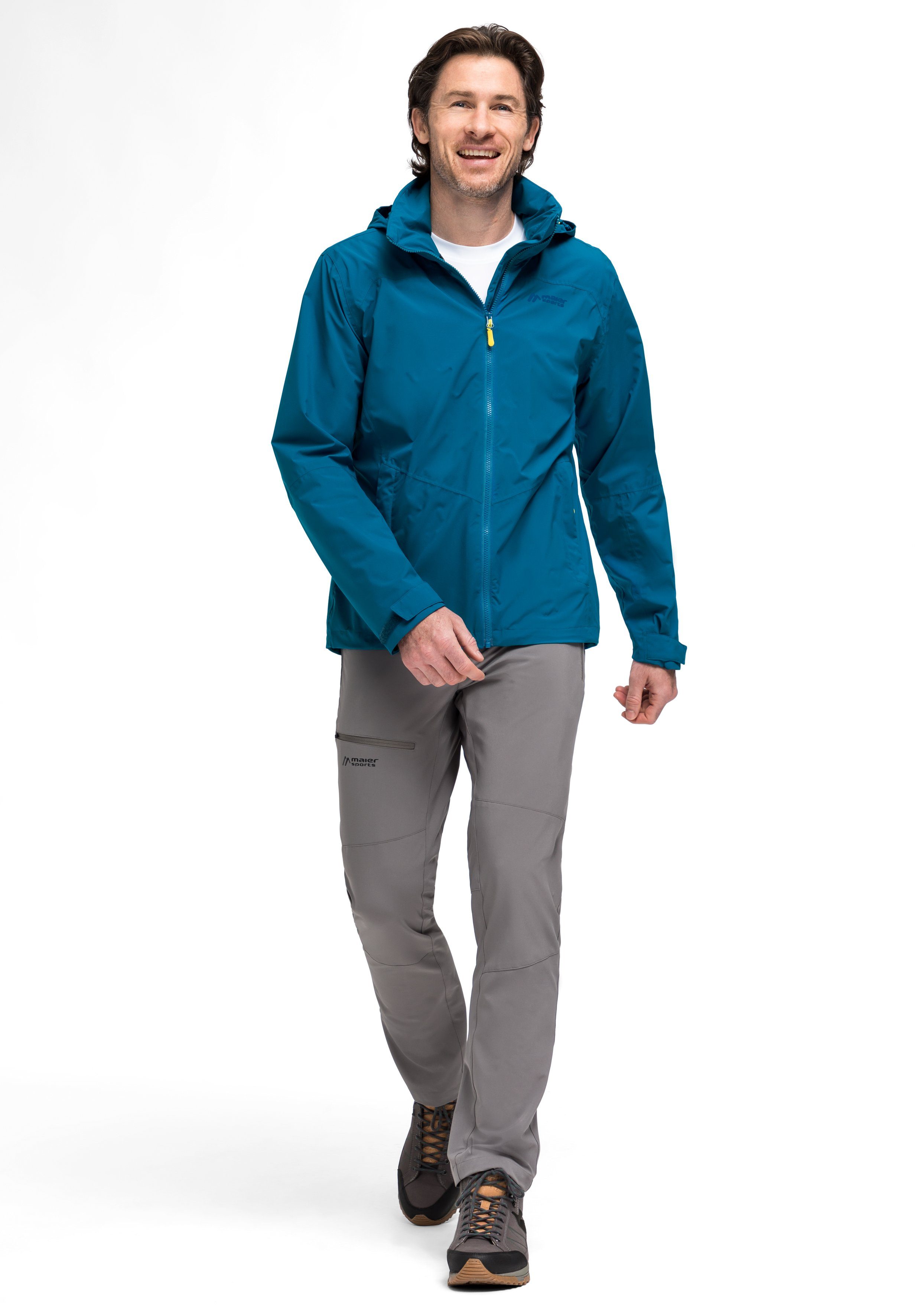 rec Metor Sports Maier mit Regenjacke mid M wasserdicht Kapuze, blue mostly Herren winddicht Outdoorjacke und