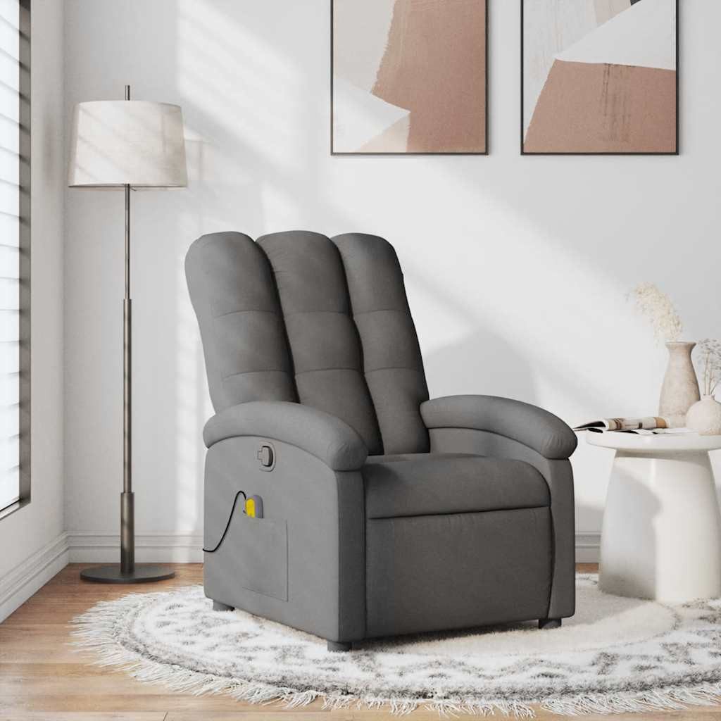 vidaXL Sessel Massagesessel Dunkelgrau Stoff (1-St)
