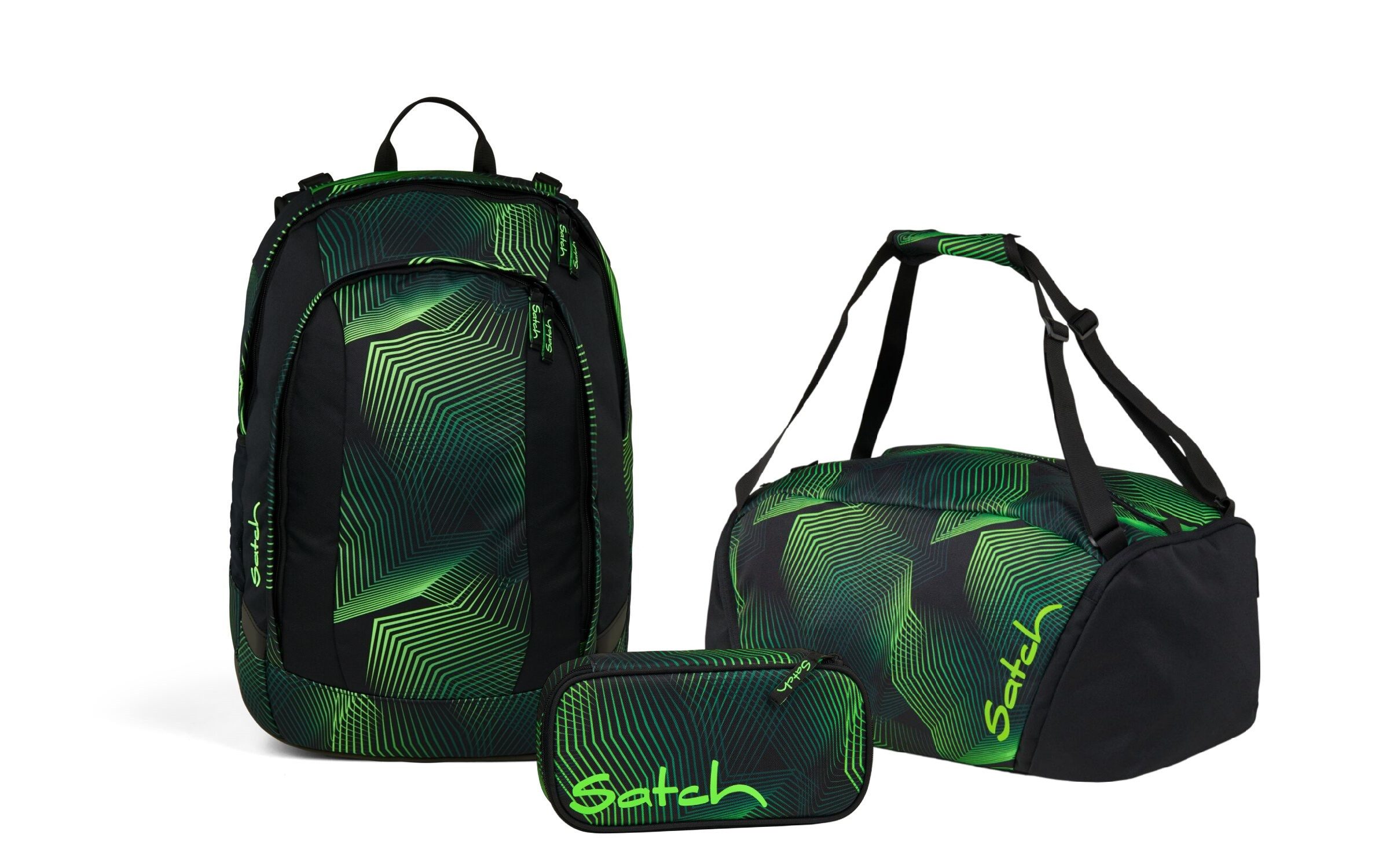 Satch Schulranzen Schulrucksack-Set AIR Seismic Green günstig online kaufen