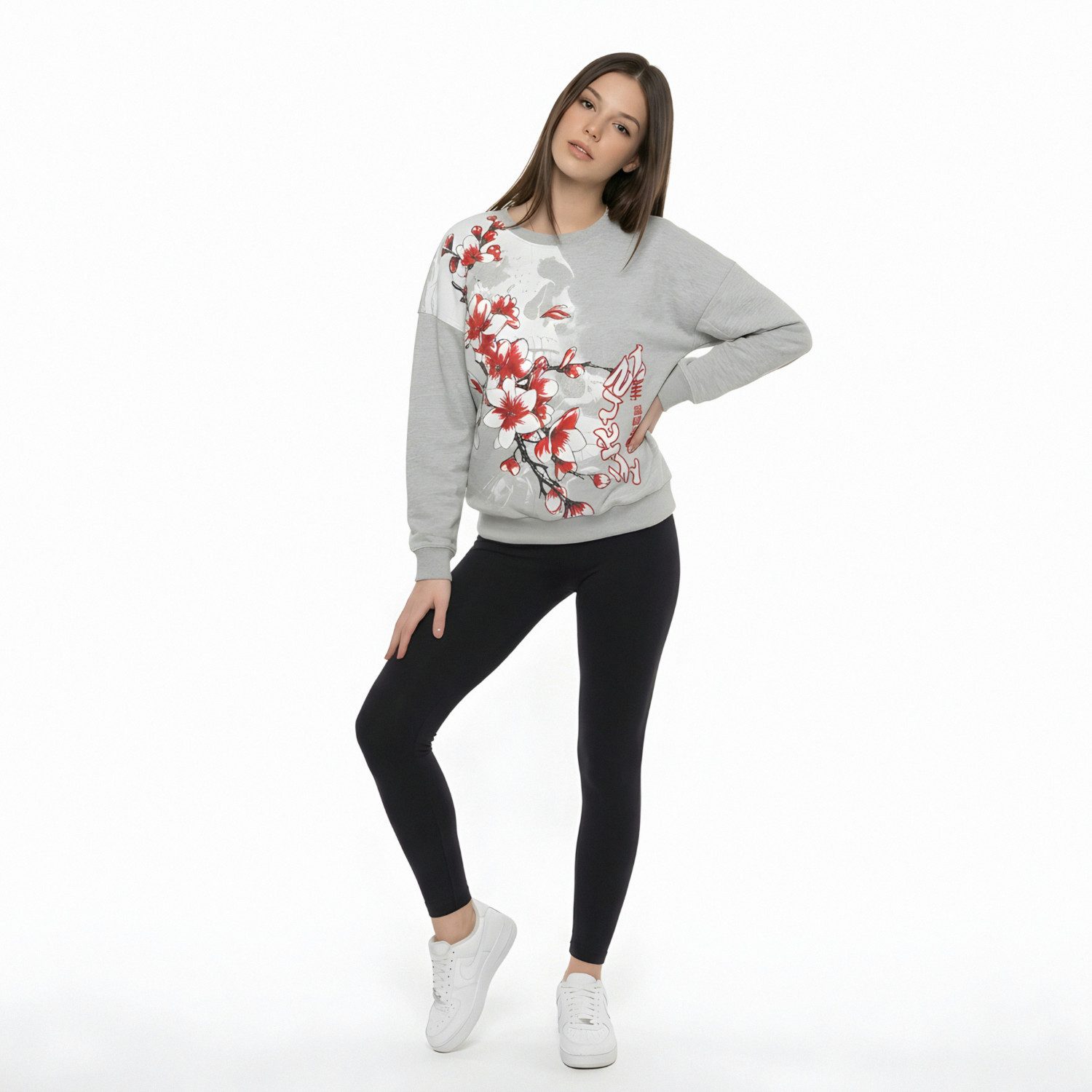 YAKUZA Sweatshirt Hanami im Oversized Look