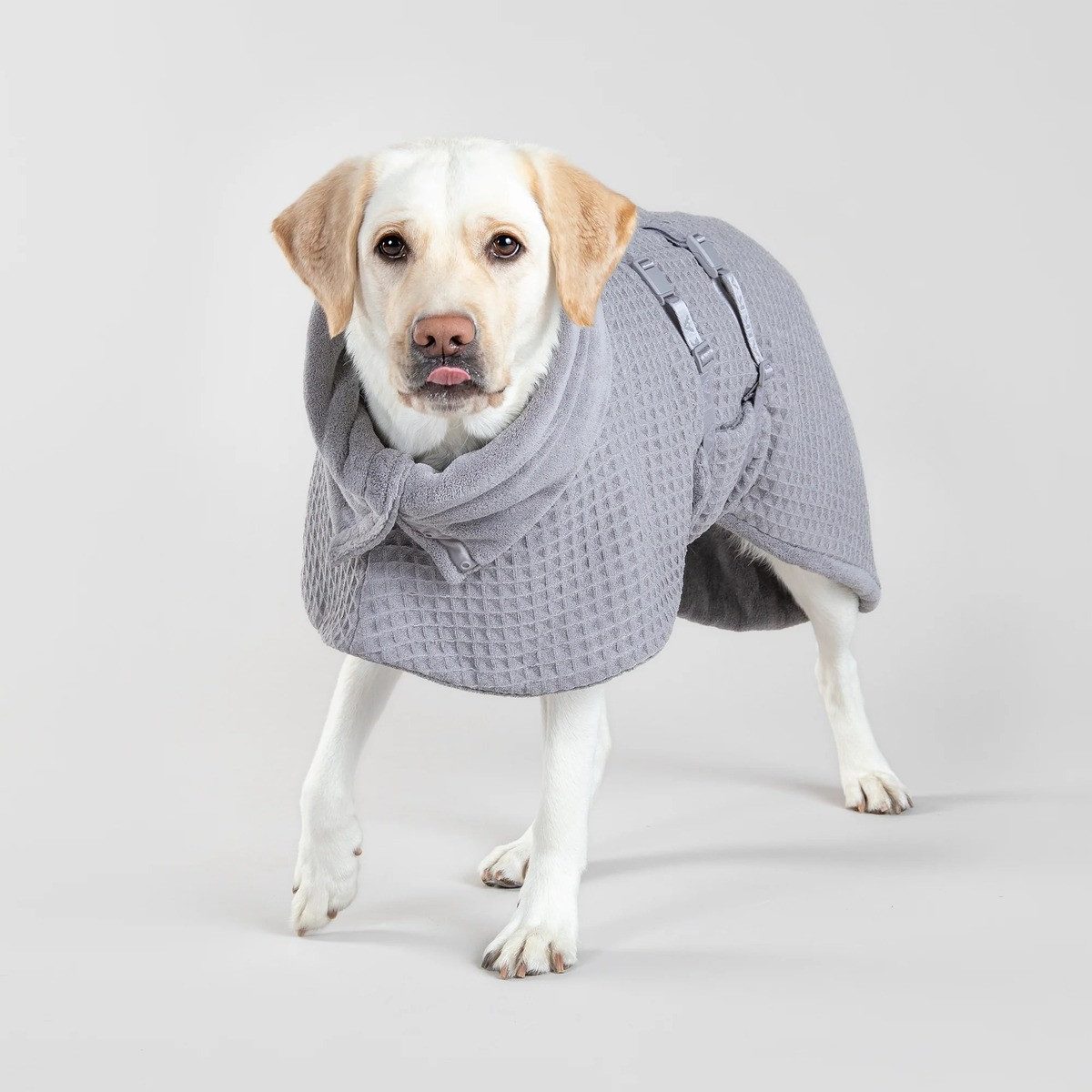PAIKKA Hundebademantel Hunde Bademantel "Drying Coat Spa" grau