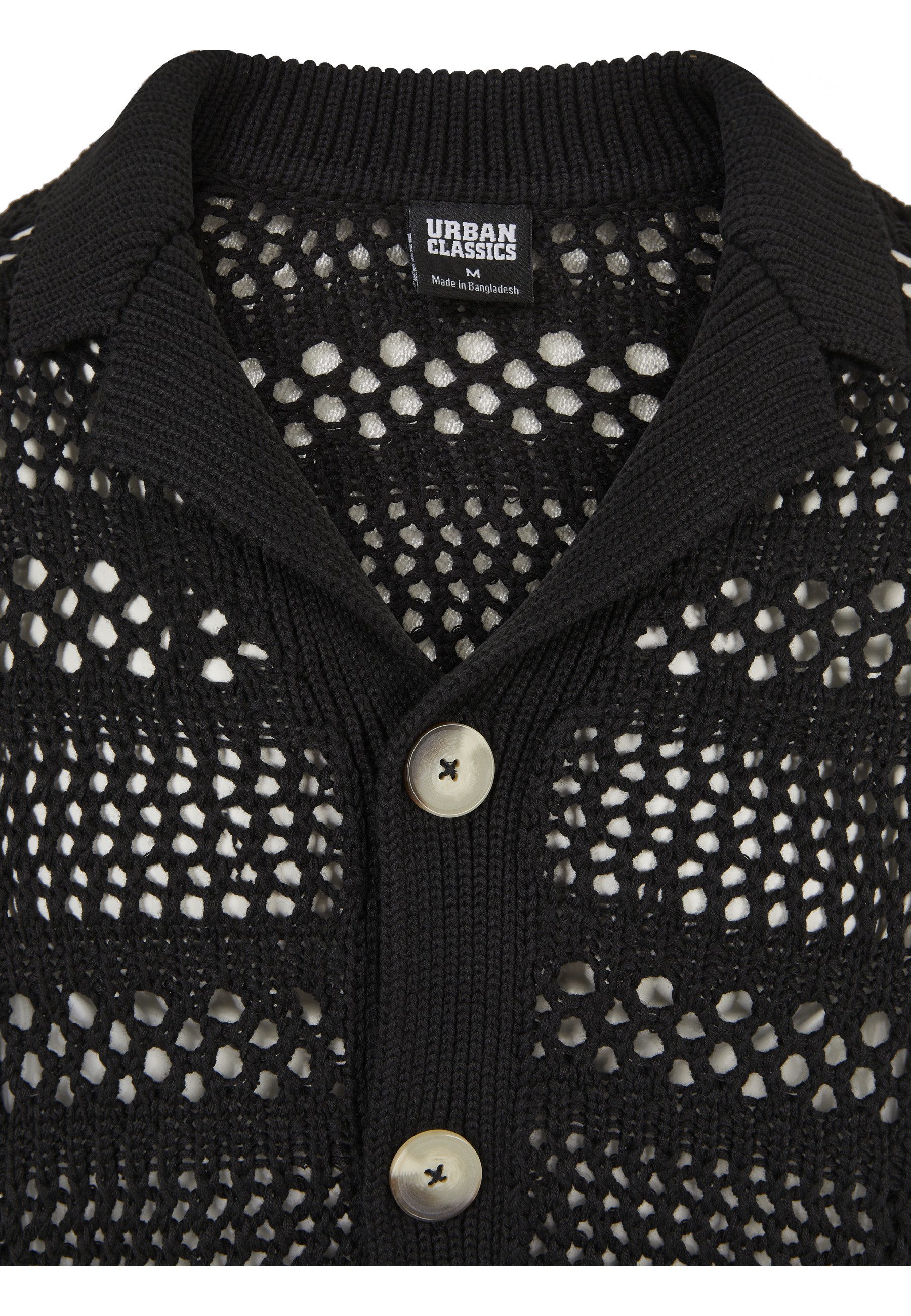 URBAN CLASSICS Strickfleecejacke Urban Classics Herren Crocheted Cardigan (1-St)