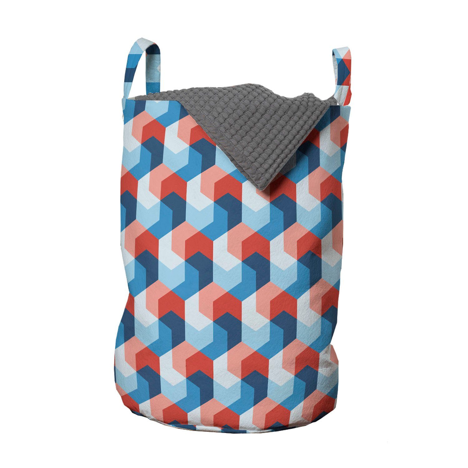 Abakuhaus Wäschesäckchen Wäschekorb mit Griffen Kordelzugverschluss für Waschsalons, Fractal Mosaik geometrische Kunst