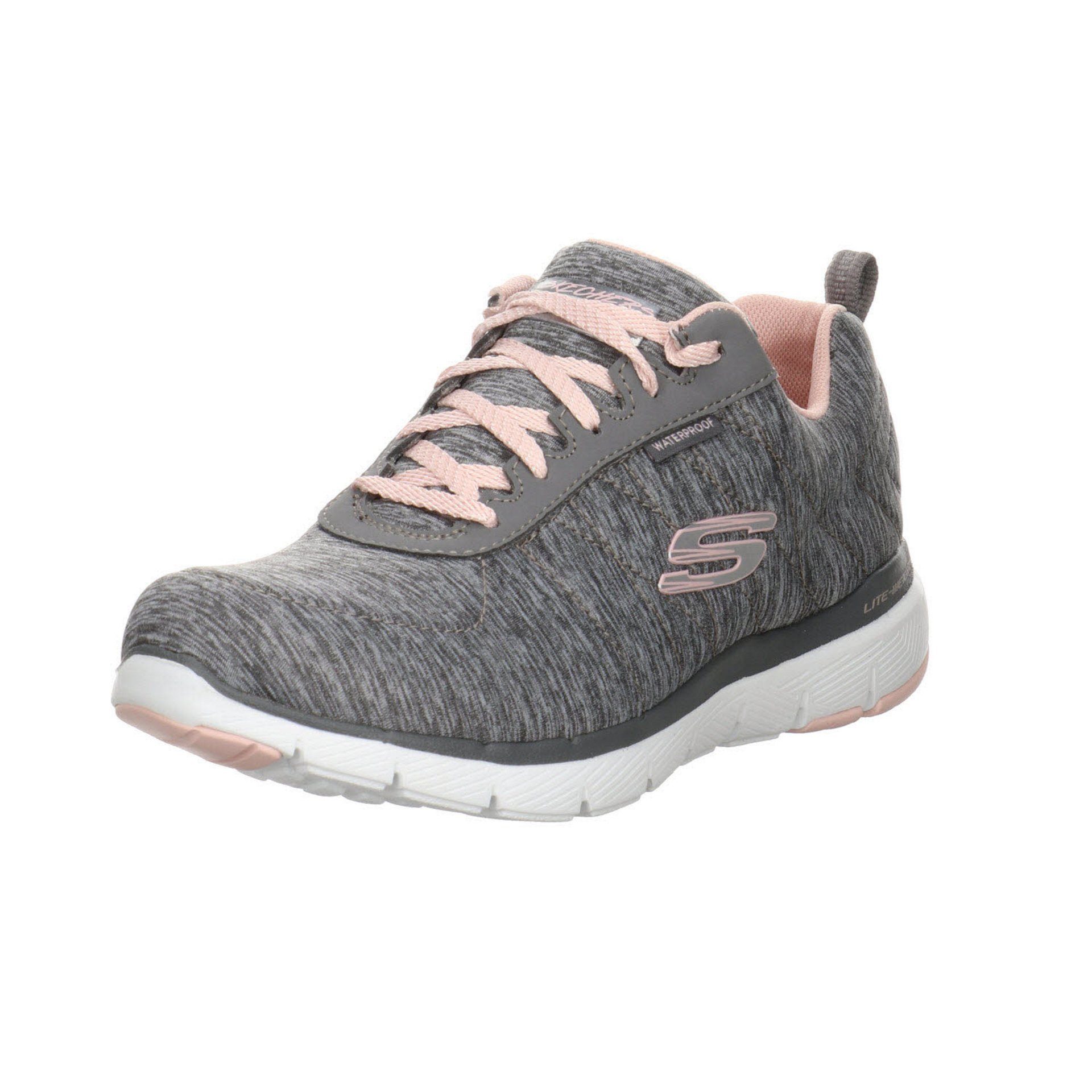 Skechers Damen Sneaker Schuhe Flex Appeal 3.0 Sneaker Schnürschuh Textil Grey lt Pink (20202382)