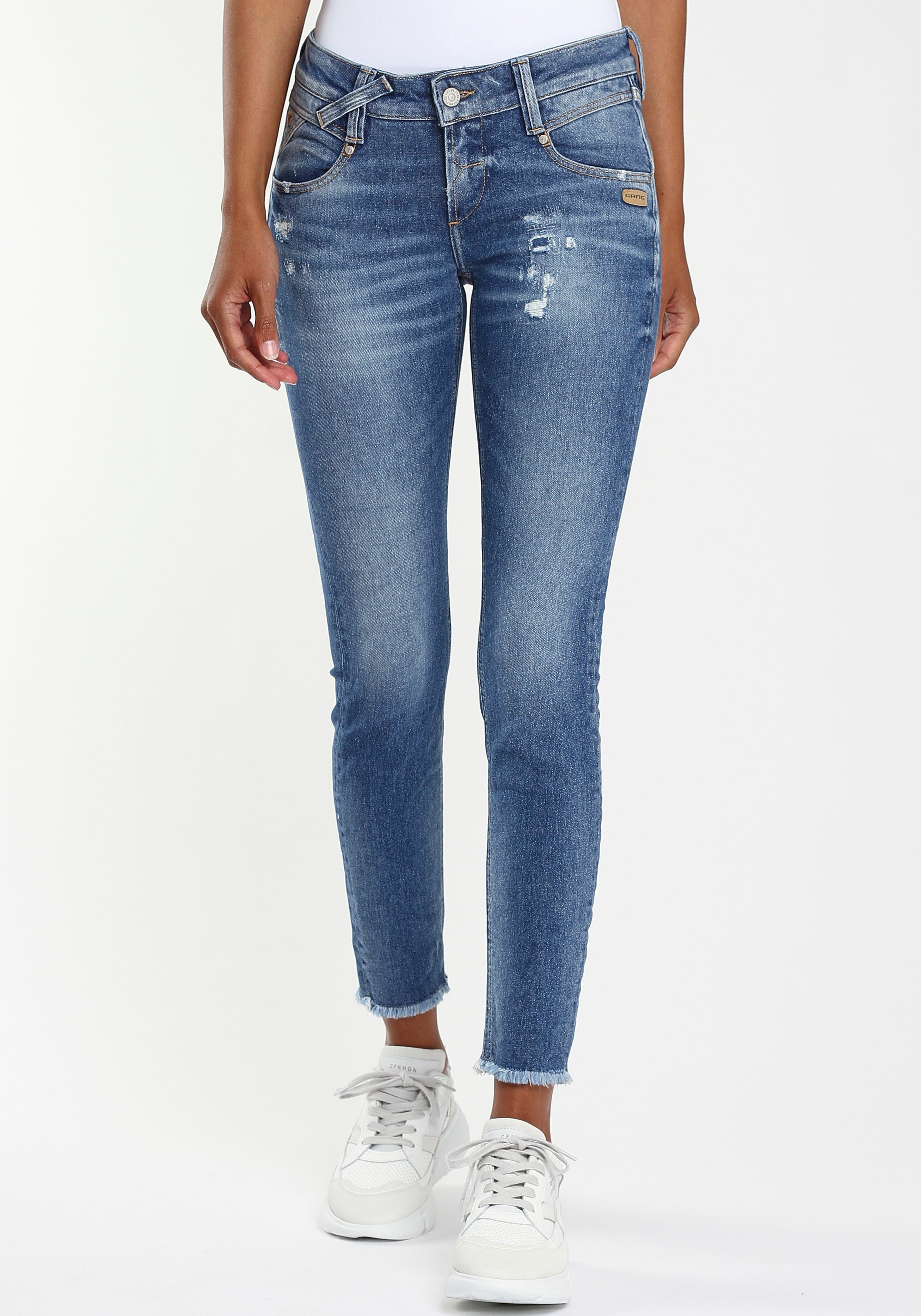 GANG Skinny-fit-Jeans »NENA CROPPED« mit leicht gerundeten Gesäßtaschen für  einen schönen Po online kaufen | OTTO