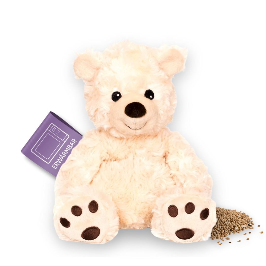 Habibi Plush Wärmekissen Habibi Plush Wärmetier Stofftier 1632 Bär sitzend creme