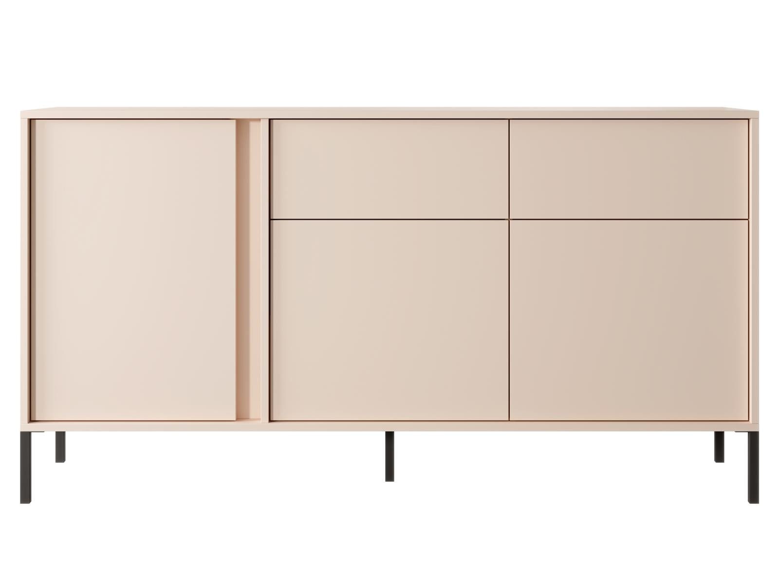 Compleo Sideboard mit 2 Schubladen und dreitürig NINA, Beige Elegante Kommode