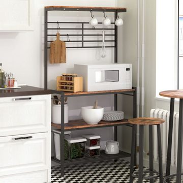 Hoobro Küchenregal Küchenwagen Multifunktionaler Microwave-Ofen-Stand mit S-Haken