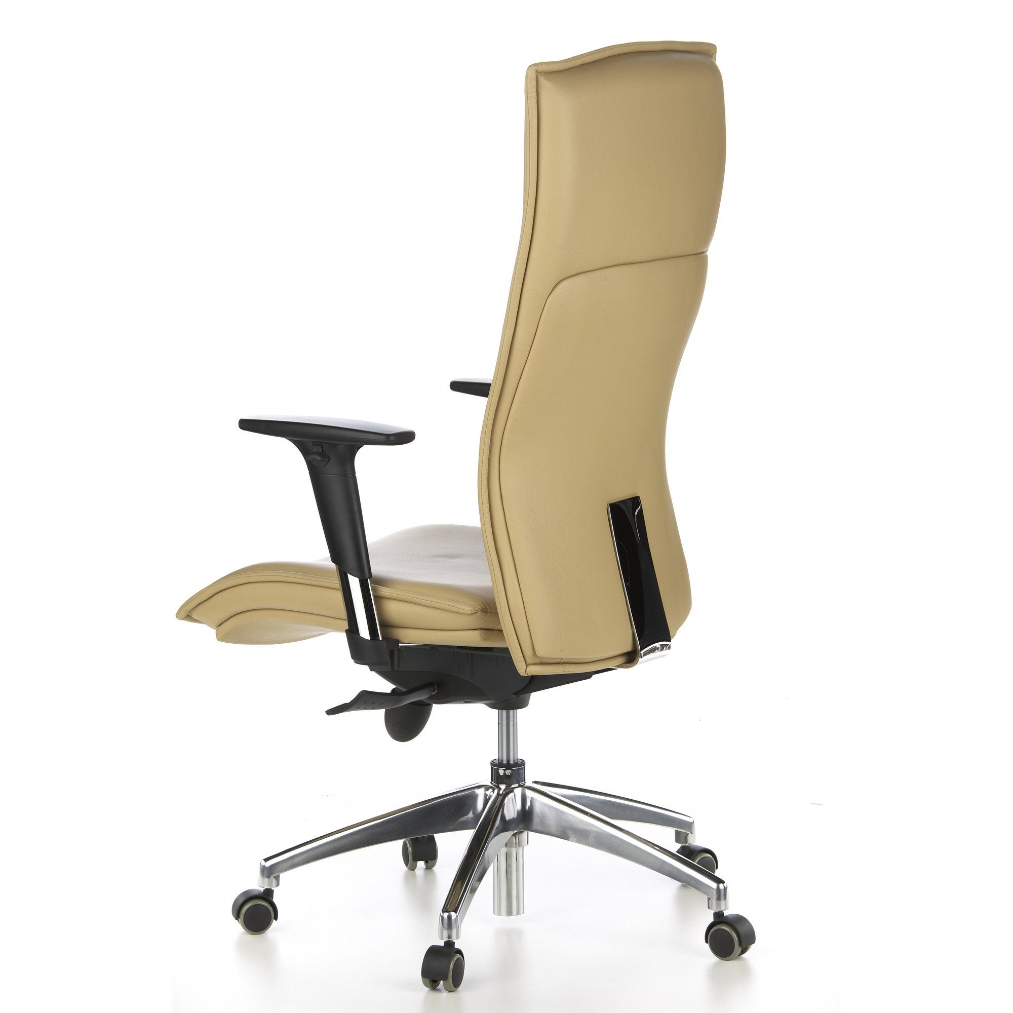 hjh Chefsessel Leder 20 MURANO OFFICE (1 Drehstuhl St), Bürostuhl Beige ergonomisch Luxus