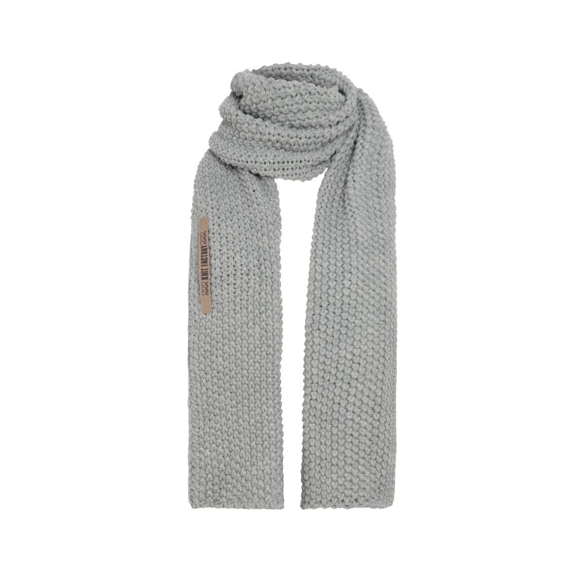 Knit Factory Strickschal Carry Schal Grau, (1-St), Schal Halstuch Dreiecksschal Tuch Strickmode