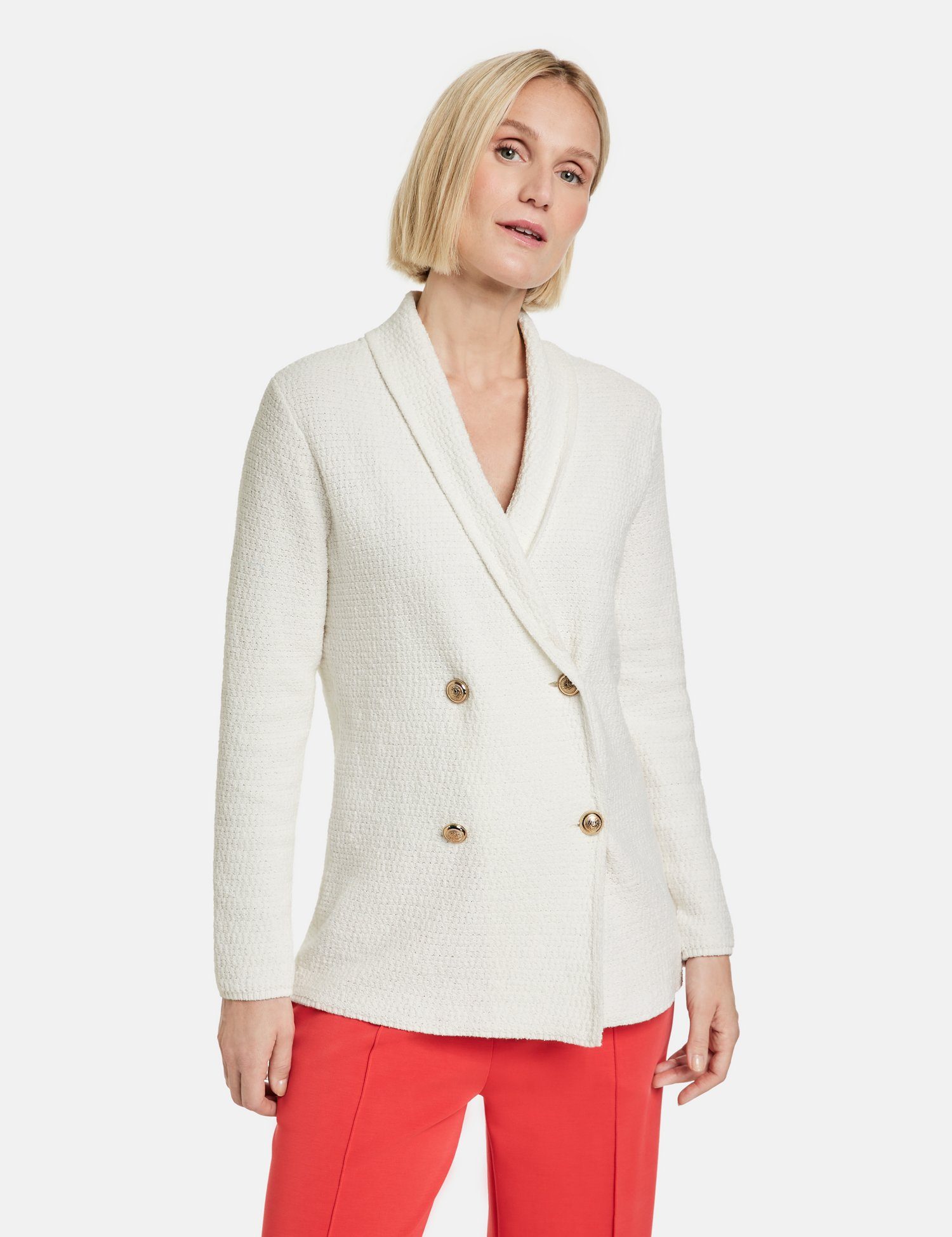 GERRY WEBER Strickpullover Cardigan in Strukturstrick mit doppelter Knopfreihe