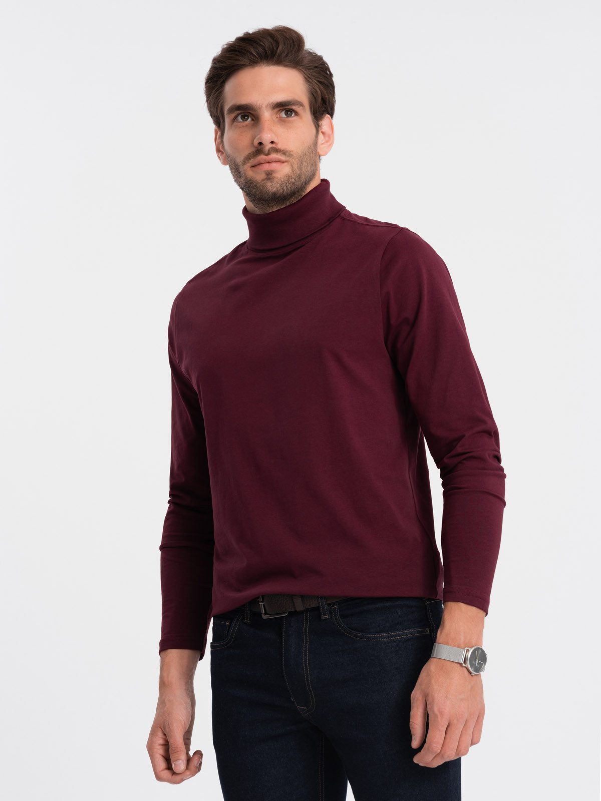 OMBRE Longshirt Herren- Rollkragen Longsleeve