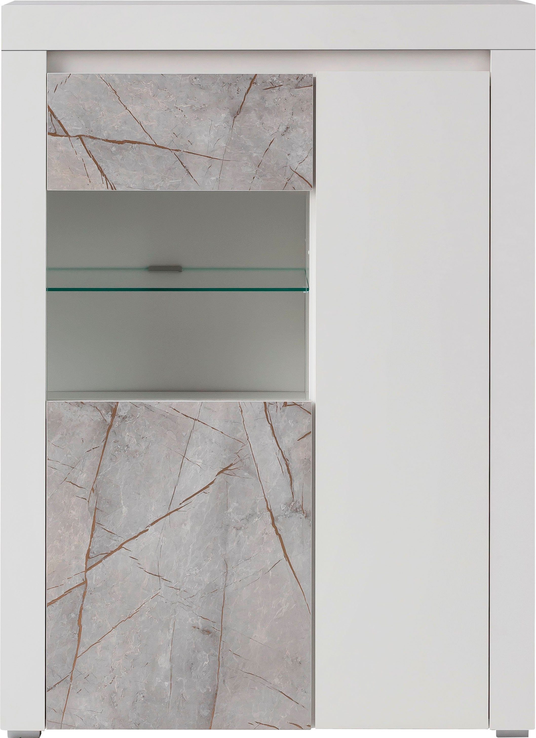 Marble edlen Home mit einem Marmor-Optik Stone affaire Vitrine 95 cm Dekor, Breite