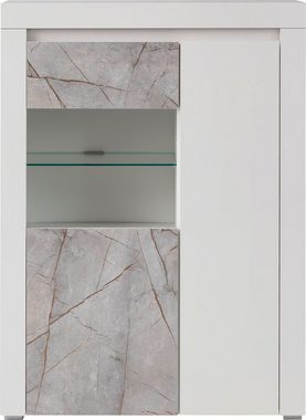 Home affaire Vitrine Stone Marble mit einem edlen Marmor-Optik Dekor, Breite 95 cm