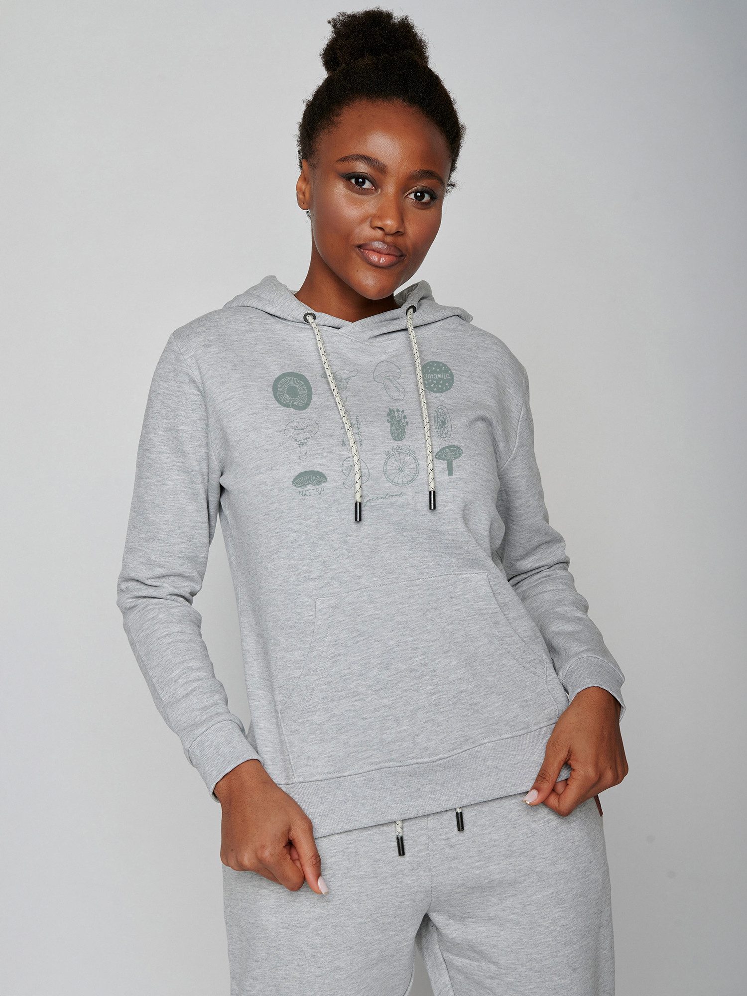 GreenBomb Hoodie Chipper Bike Mushrooms 2 Motiv Fahrrad (1) 100 % Bio-Baumwolle, GOTS-zertifiziert, weicher, angenehmer Stoff