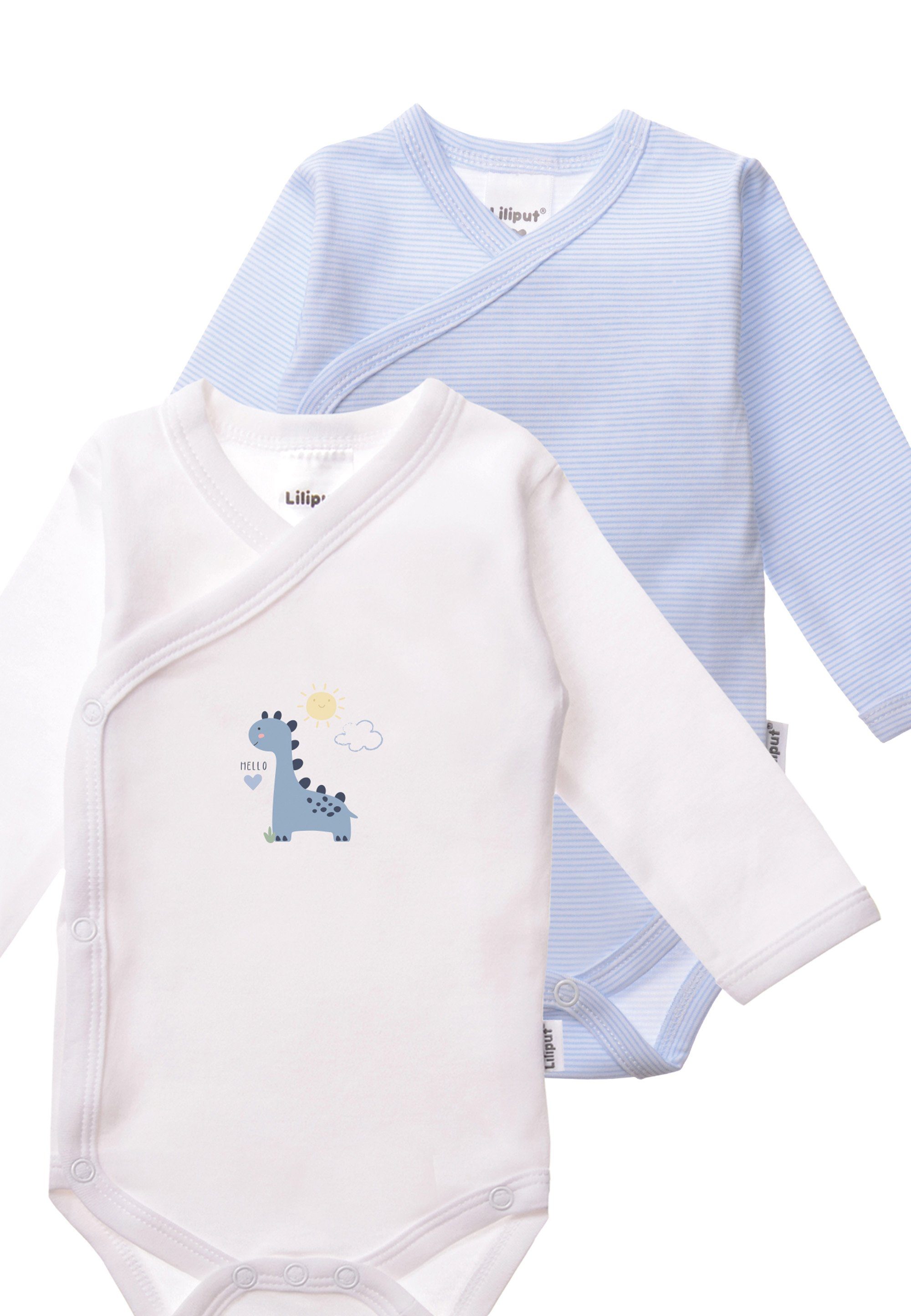 Liliput Wickelbody Dino mit Druckknopfleiste im Doppelpack