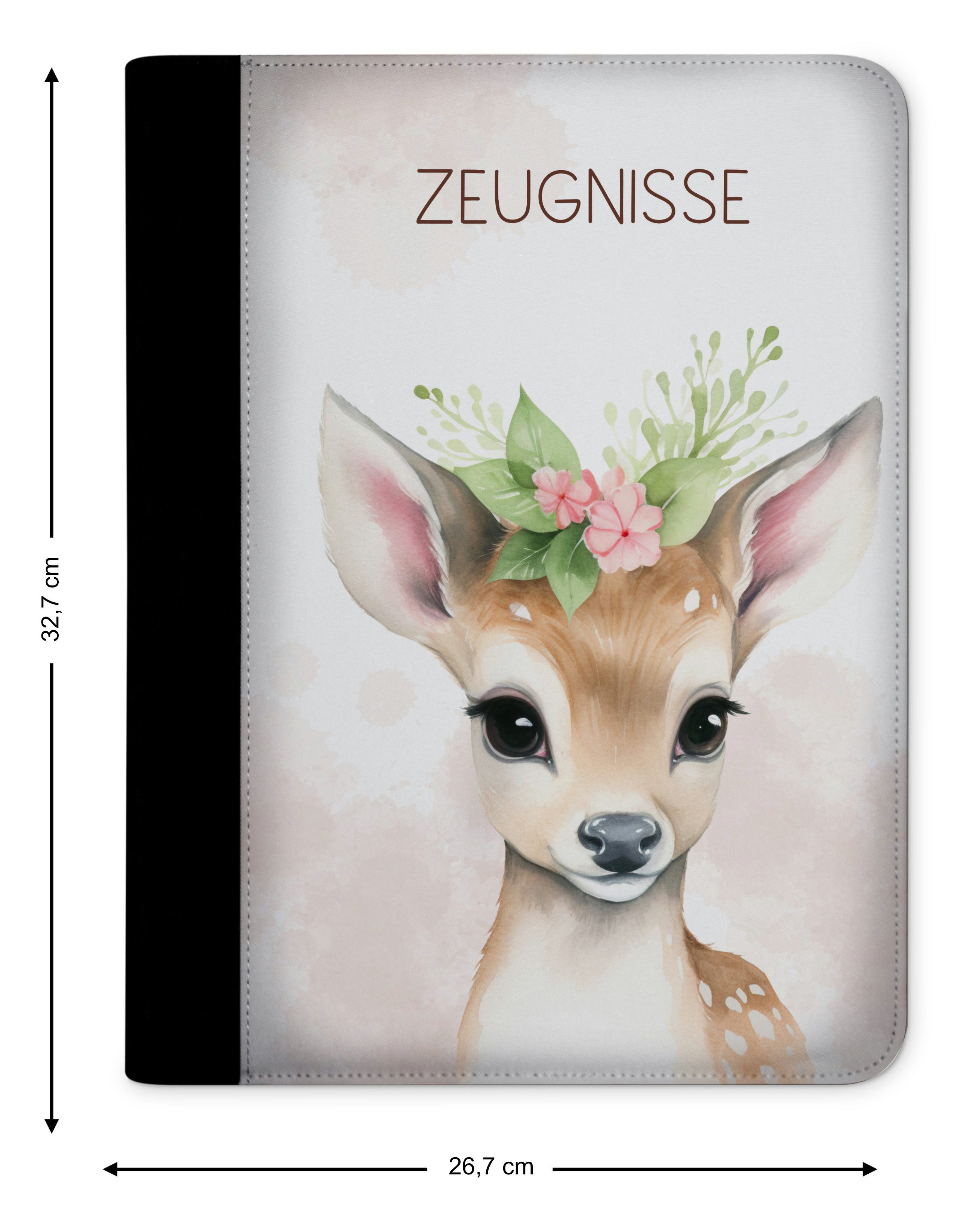 CreaDesign Schreibmappe Kinder Zeugnismappe, Dokumentenmappe, Ordner A4, Reh Bume (1-St)