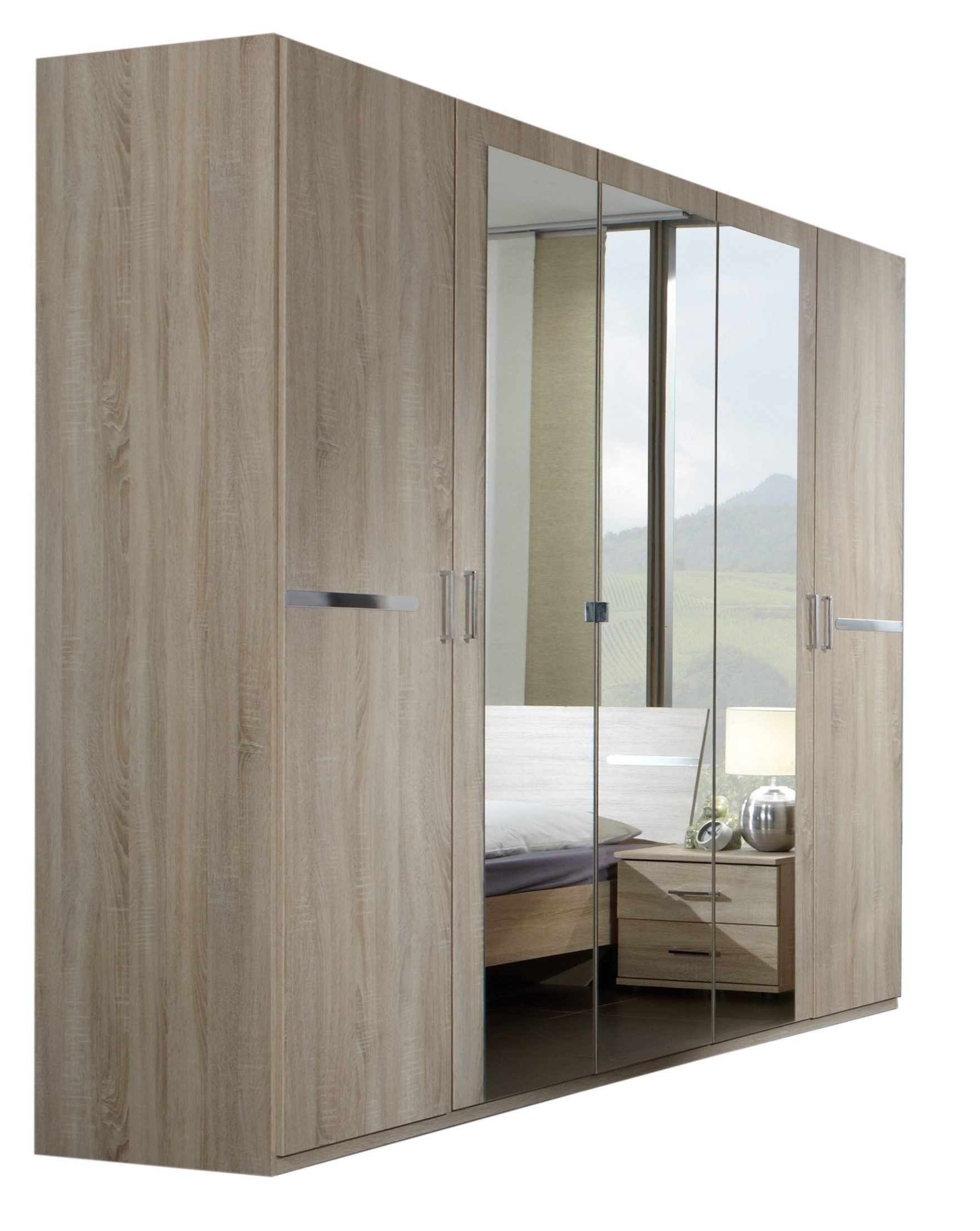 Drehtürenschrank in EICHE SAEGERAU-NACHBILDUNG - 225x208x58cm (BxHxT)