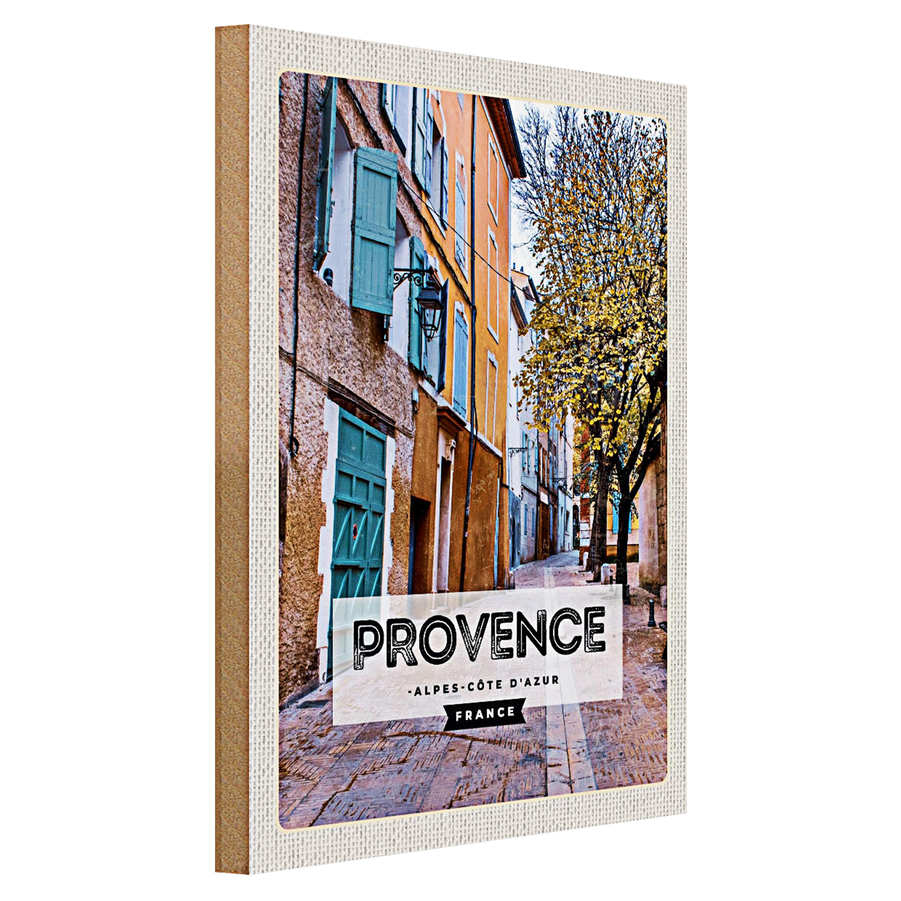 Roomando Holzbild Reise 30x40cm Provence Alpes-Côte d'Azur France