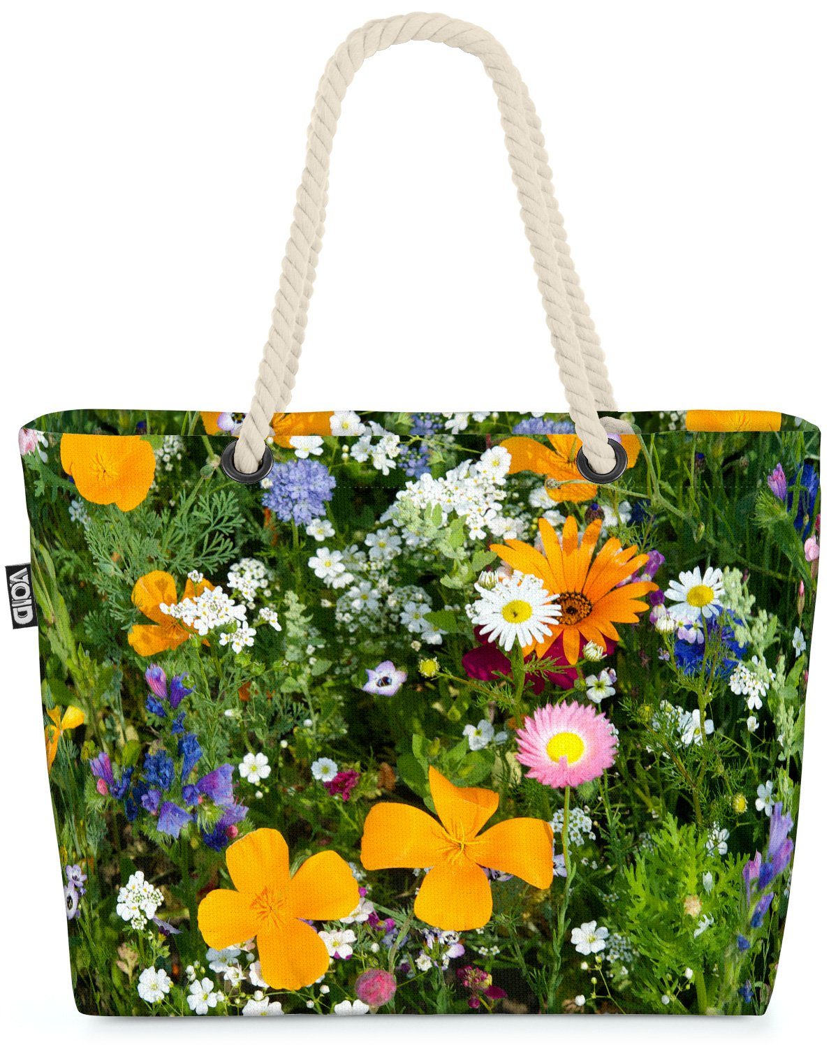 VOID Strandtasche (1-tlg), Blumenwiese Wildblumen Garten blumenstrauss blüten garten blume wiese