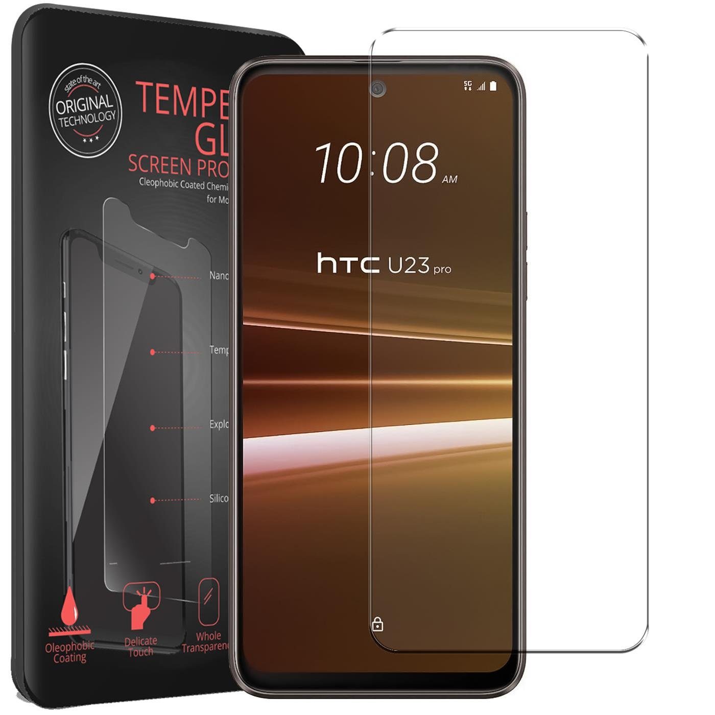 CoolGadget Schutzfolie Panzerfolie für HTC U23 Pro, (9H Härtegrad, 2x Schutzglas, 1xReinigungset), Displayfolie Panzer Schutzfolie 2 Stück für HTC U23 Pro Glas Folie