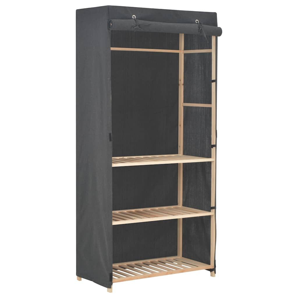 furnicato Kleiderschrank Tragbarer 79 x 40 x 170 cm Grau (1-St) Stabiler Garderobenständer mit 3 Ablagen für dein Schlafzimmer