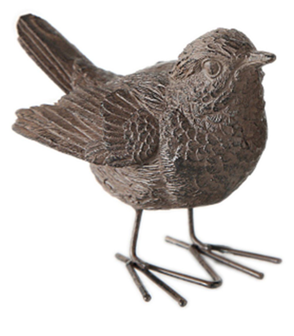 BOLTZE Tierfigur Deko-Vogel Spatz Garten Dekoration Rost braun 6cm