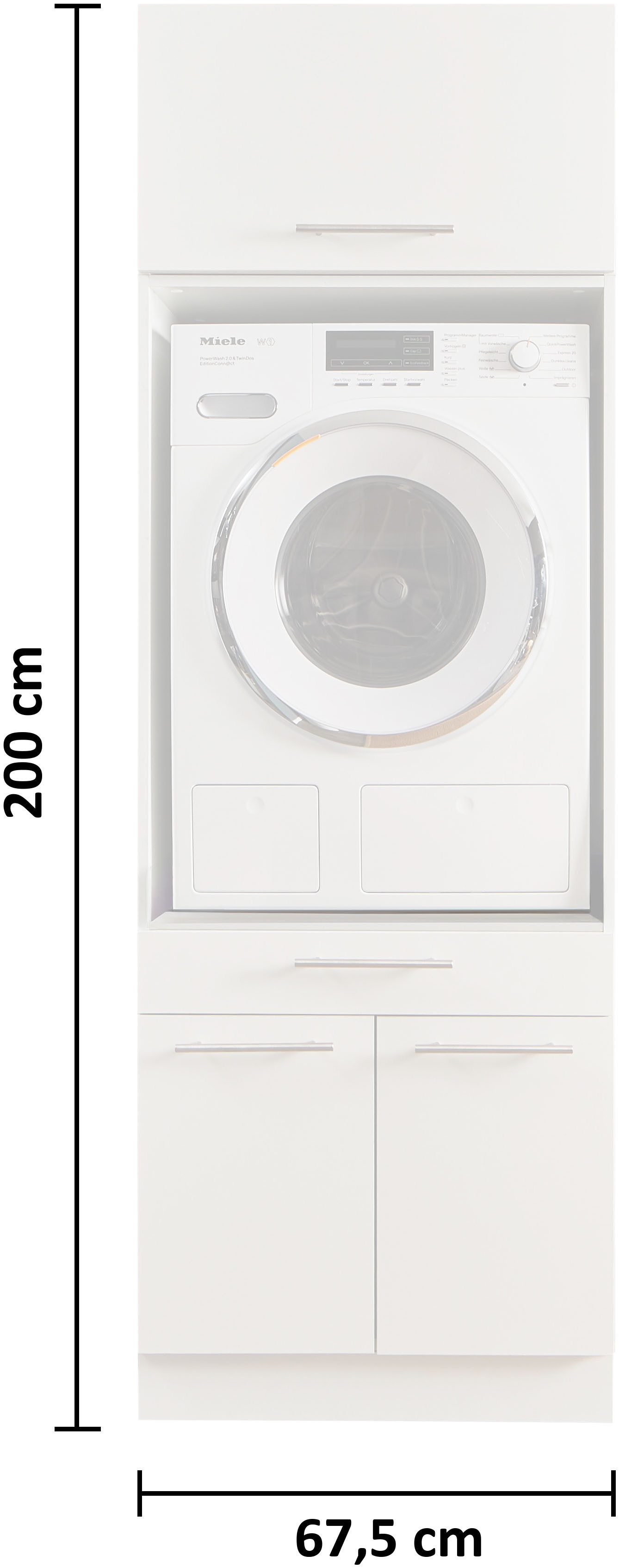 Laundreezy Mehrzweckschrank-Set LAUNDREEZY LDSK1, Breite 67,5 cm, Softclose, höhenverstellbare Füße