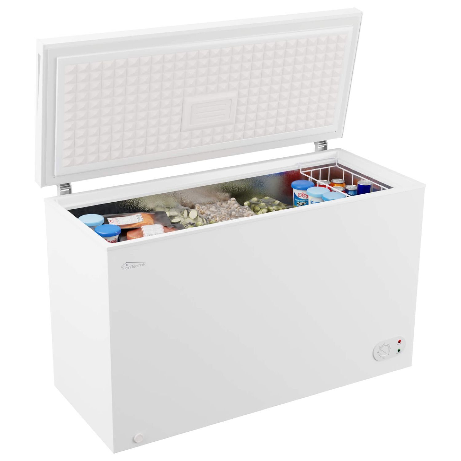 TroniTechnik Gefriertruhe Einstellbarer Temperaturregler, kühlen und gefrieren BORGAR 290 PRO, 107.4 cm breit, 290 l, inkl. Dual Thermostat, LED Licht, Griff, Schloss, Rollen, Einlegekorb