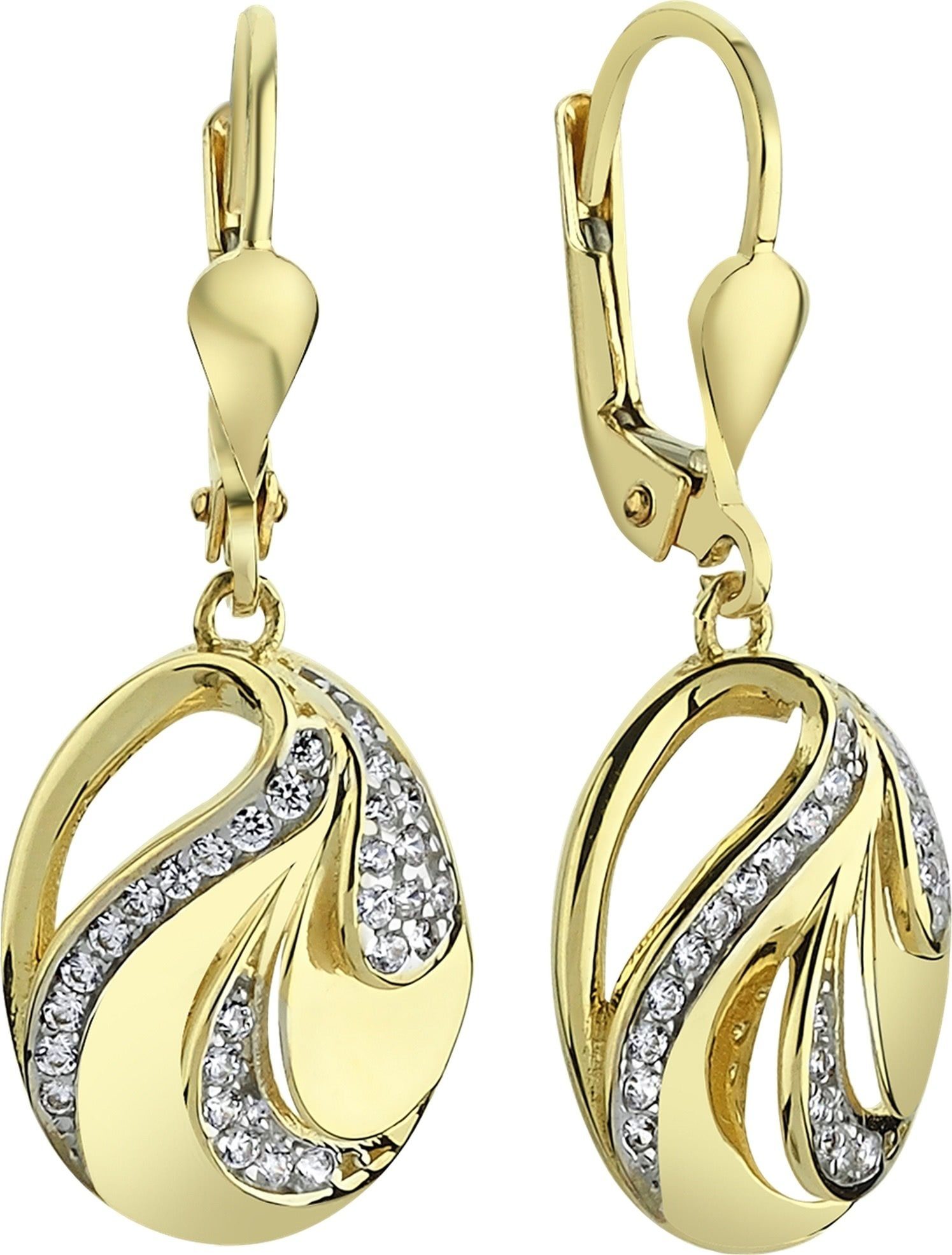 - (Ohrhänger), 333 Farbe: Balia Ohrhänger Gelbgold Paar für Ohrhänger gold 8 Gold Ohrhänger 8K weiß, Karat, Balia Damen (Oval) aus