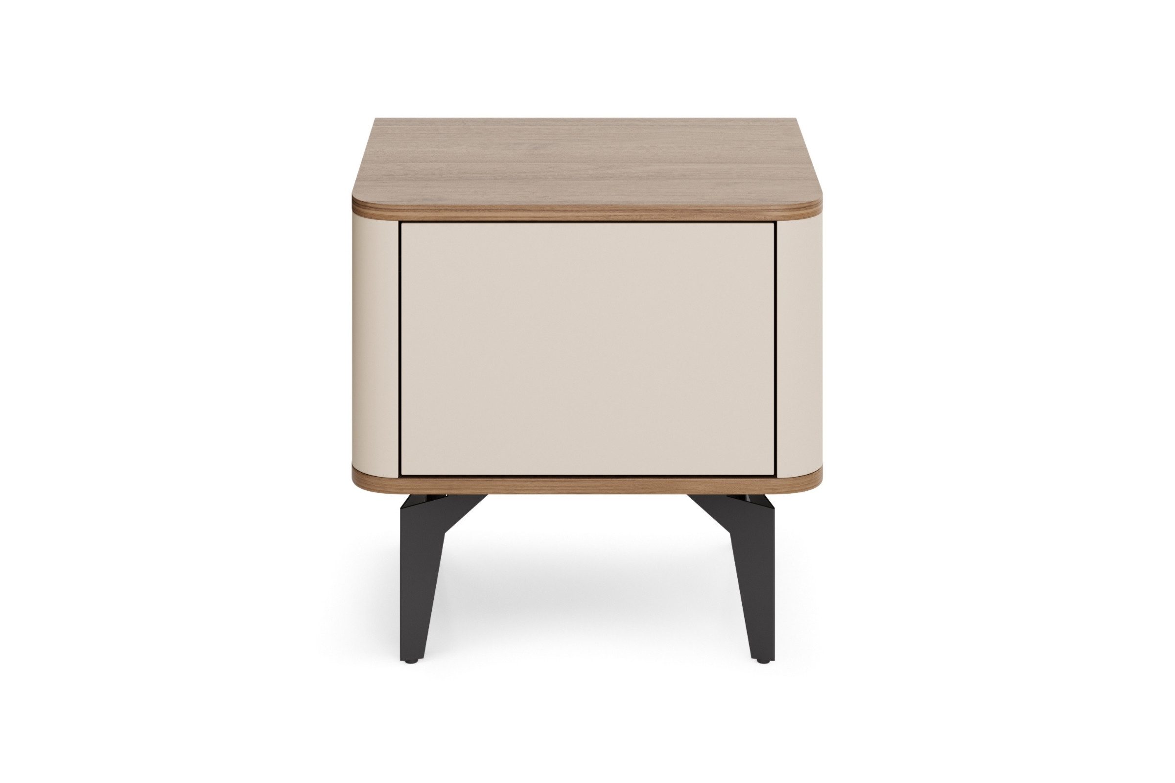 Deine Möbel 24 Nachttisch AURO 10, Nachtkommode mit Tür und Einlegeboden (AURO - Kollektion,in Kaschmir / Royal Nussbaum, 1-St., B/H/T: 48 × 47 × 40,2 cm), ideal für Ihr Schlafzimmer