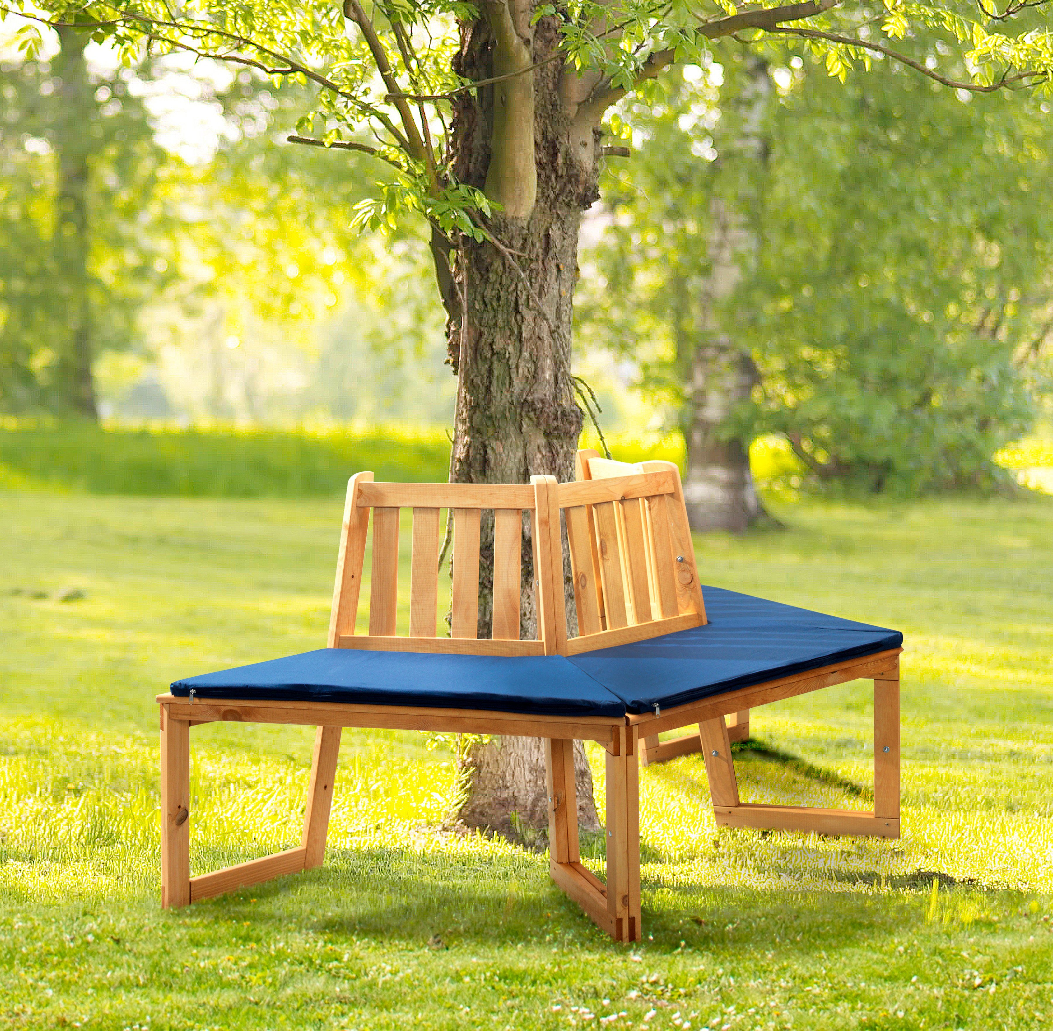 PROMADINO Baumbank »180°«, Kiefernholz, 202x89x90cm, braun ...