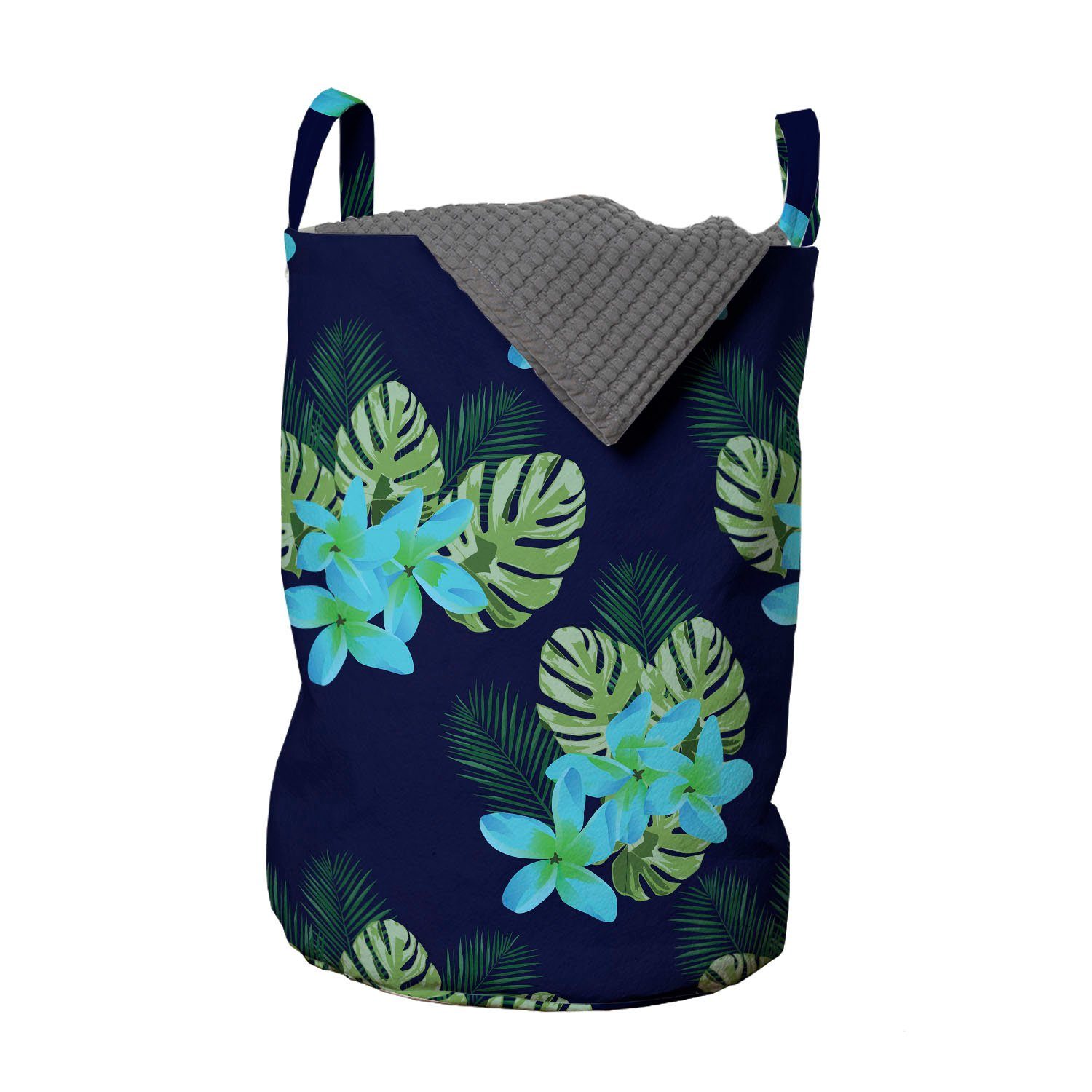 Abakuhaus Wäschesäckchen Griffen Blätter Blühende Kordelzugverschluss Wäschekorb Waschsalons, für Blumen mit Tropisch und